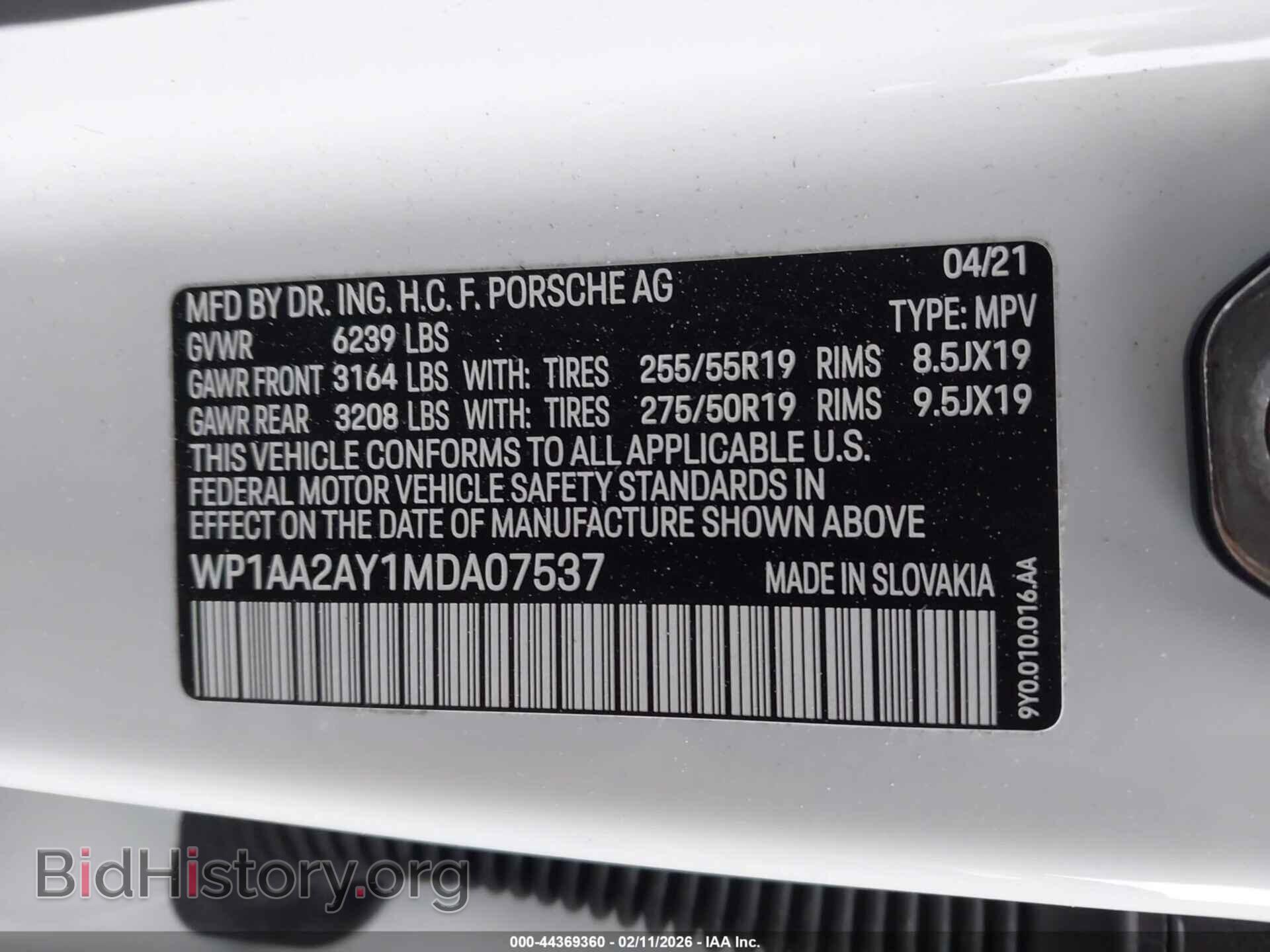 2021 PORSCHE CAYENNE - VIN: WP1AA2AY1MDA07537 - Photo 9