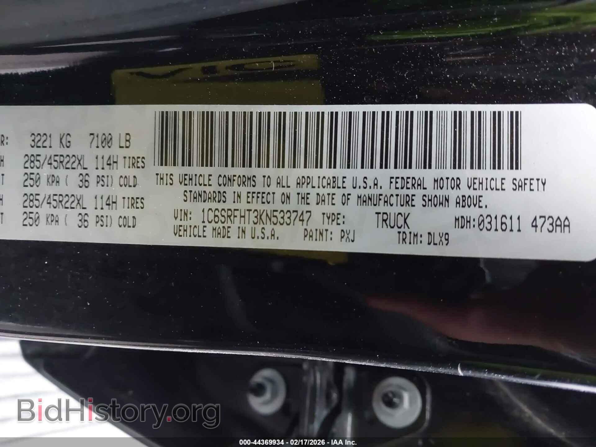 2019 RAM 1500 - VIN: 1C6SRFHT3KN533747 - Фото 9