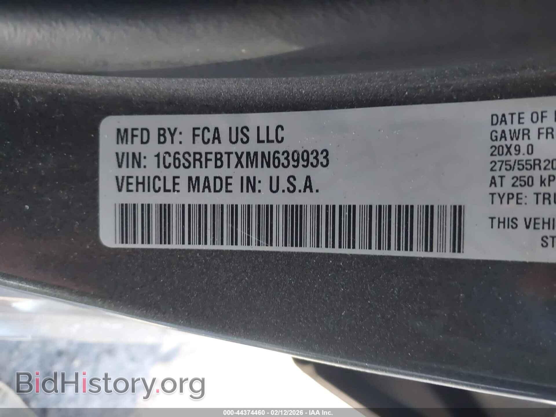 2021 RAM 1500 - VIN: 1C6SRFBTXMN639933 - Фото 9