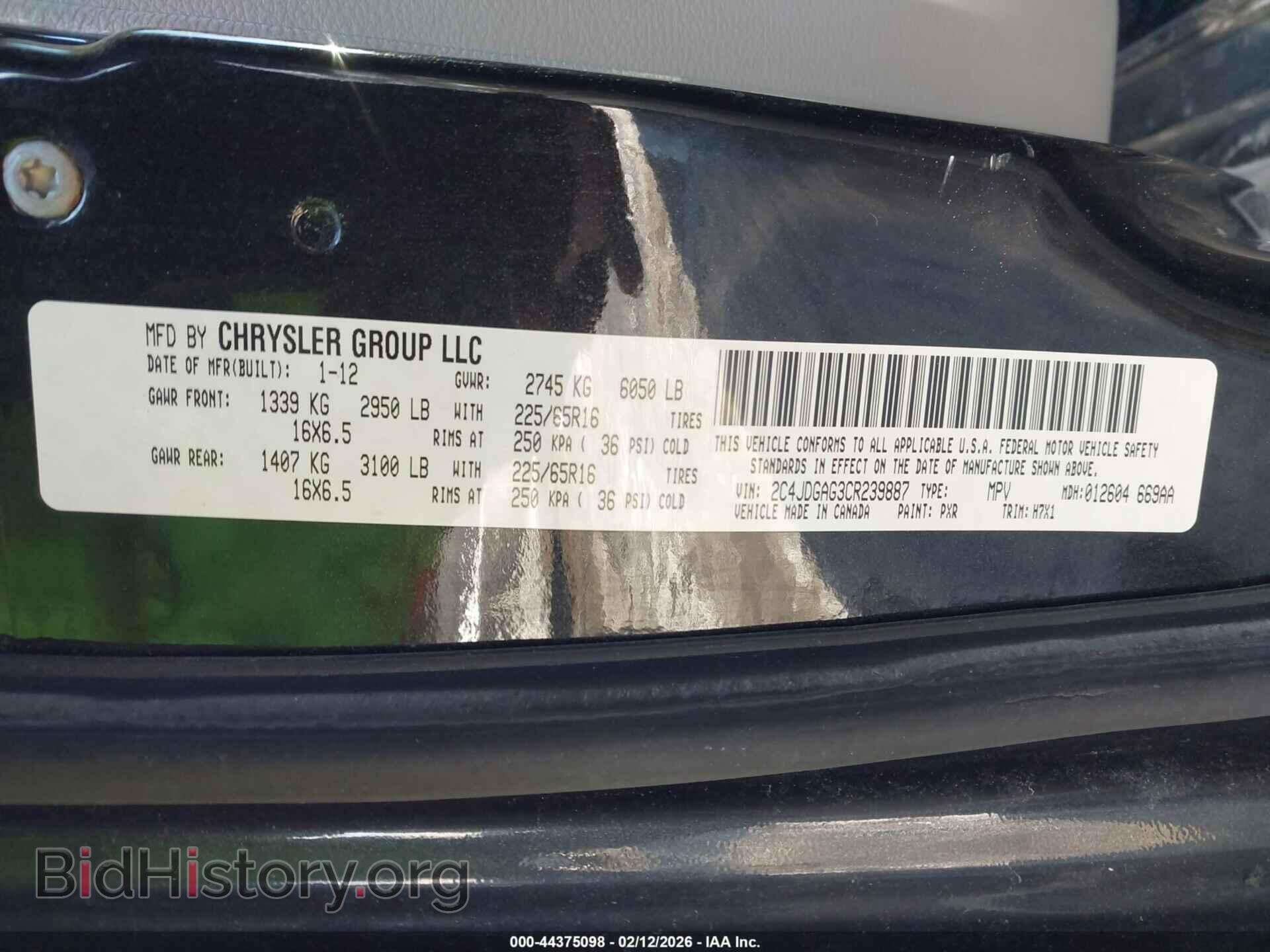 2012 RAM CARGO - VIN: 2C4JDGAG3CR239887 - Photo 9