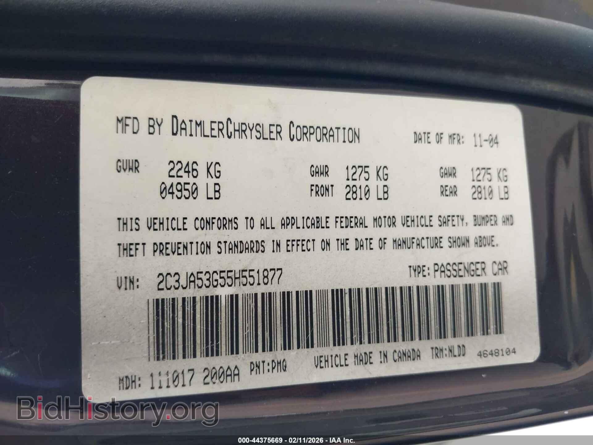 2005 CHRYSLER 300 - VIN: 2C3JA53G55H551877 - Фото 9