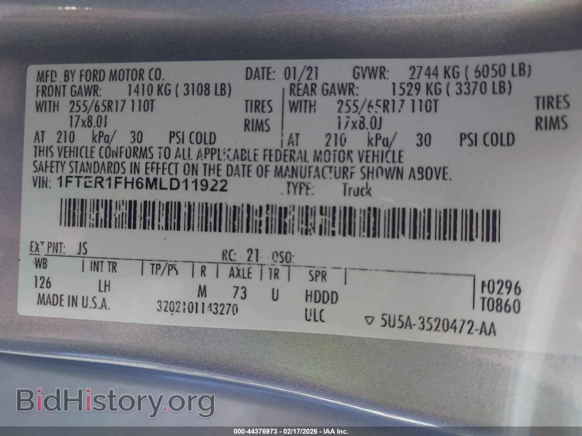 2021 FORD RANGER - VIN: 1FTER1FH6MLD11922 - Фото 9