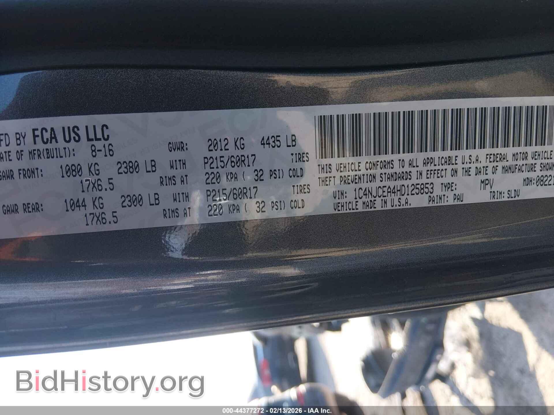 2017 JEEP COMPASS - VIN: 1C4NJCEA4HD125853 - Фото 9