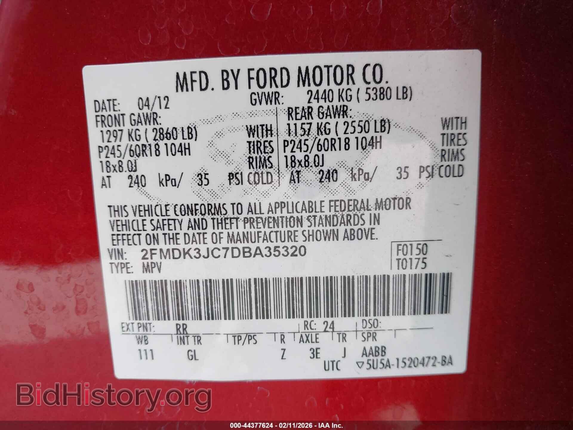2013 FORD EDGE - VIN: 2FMDK3JC7DBA35320 - Photo 9
