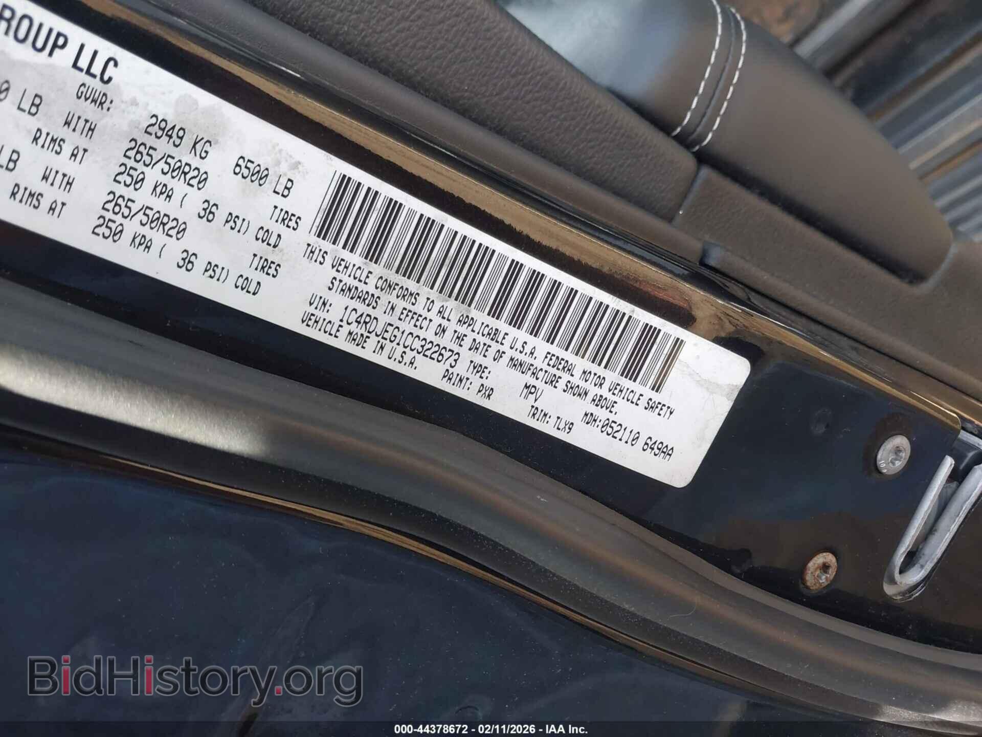2012 DODGE DURANGO - VIN: 1C4RDJEG1CC322673 - Photo 9