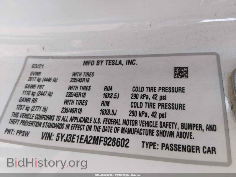 2021 Tesla MODEL 3 (VIN 5YJ3E1EA2MF928602) — photo 9 of 15