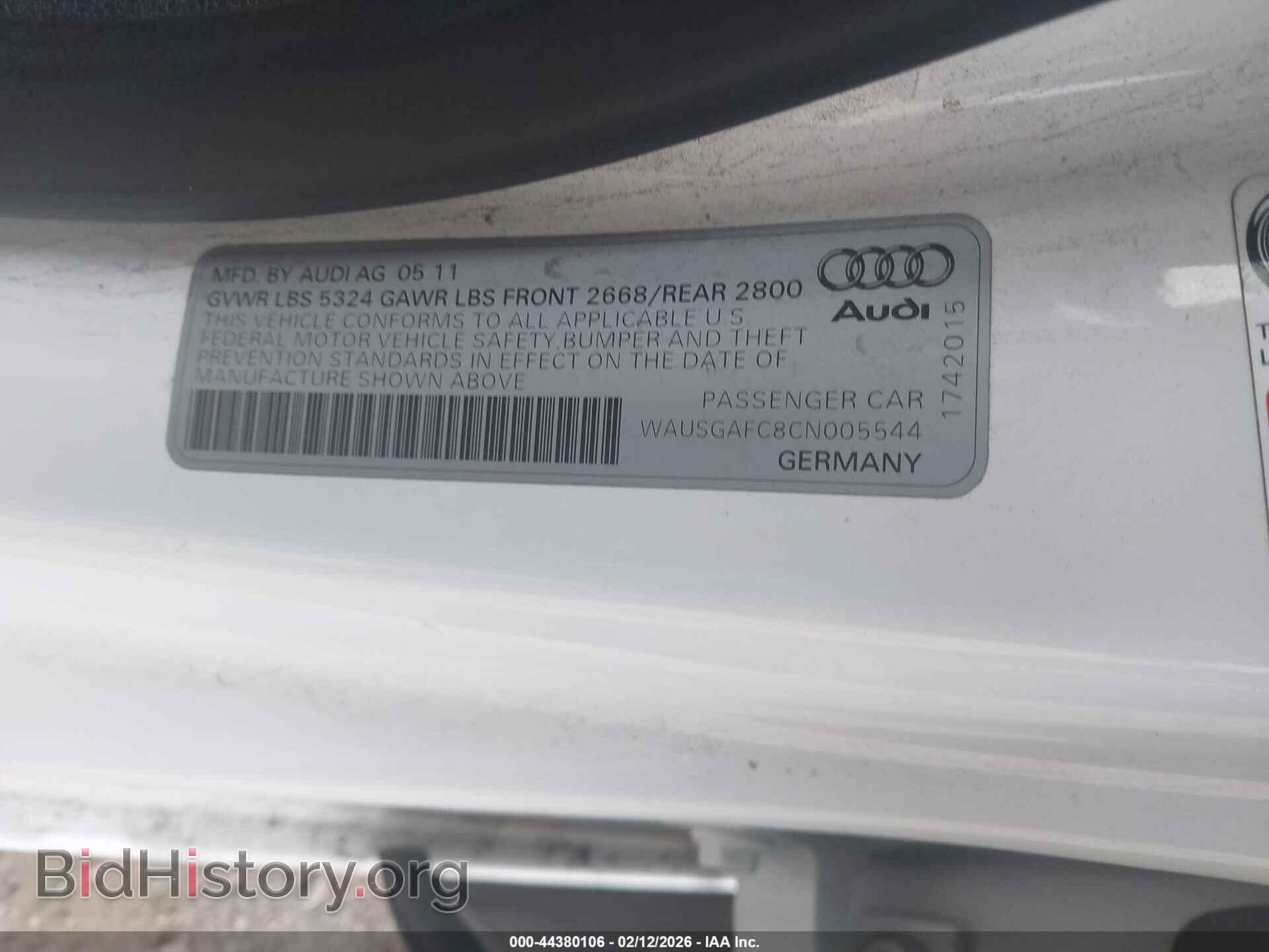 2012 AUDI A7 - VIN: WAUSGAFC8CN005544 - Фото 9