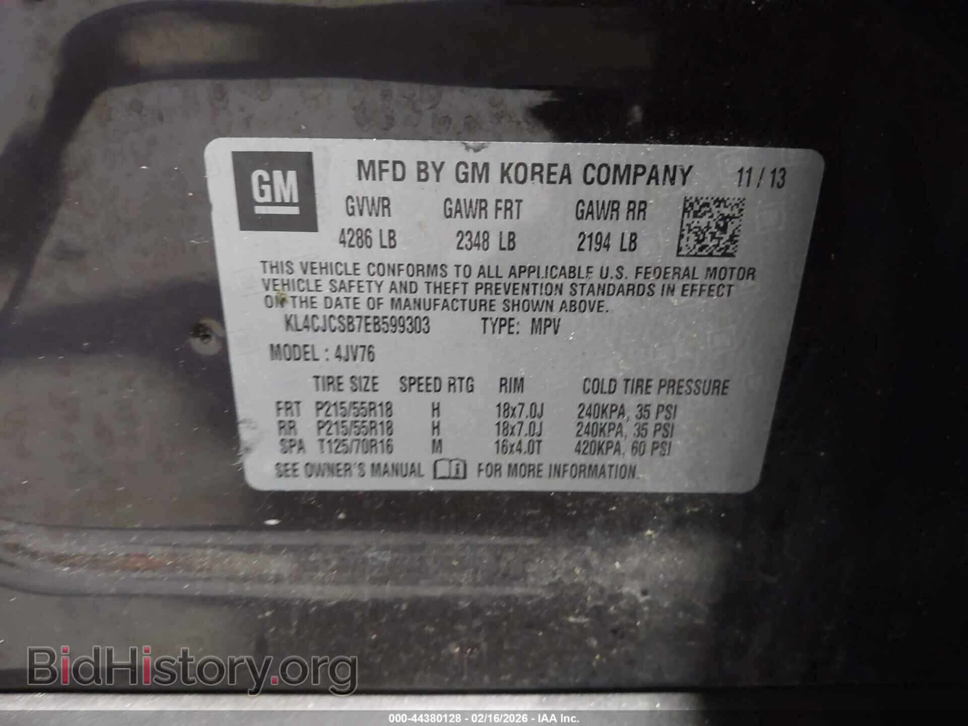2014 BUICK ENCORE - VIN: KL4CJCSB7EB599303 - Фото 9