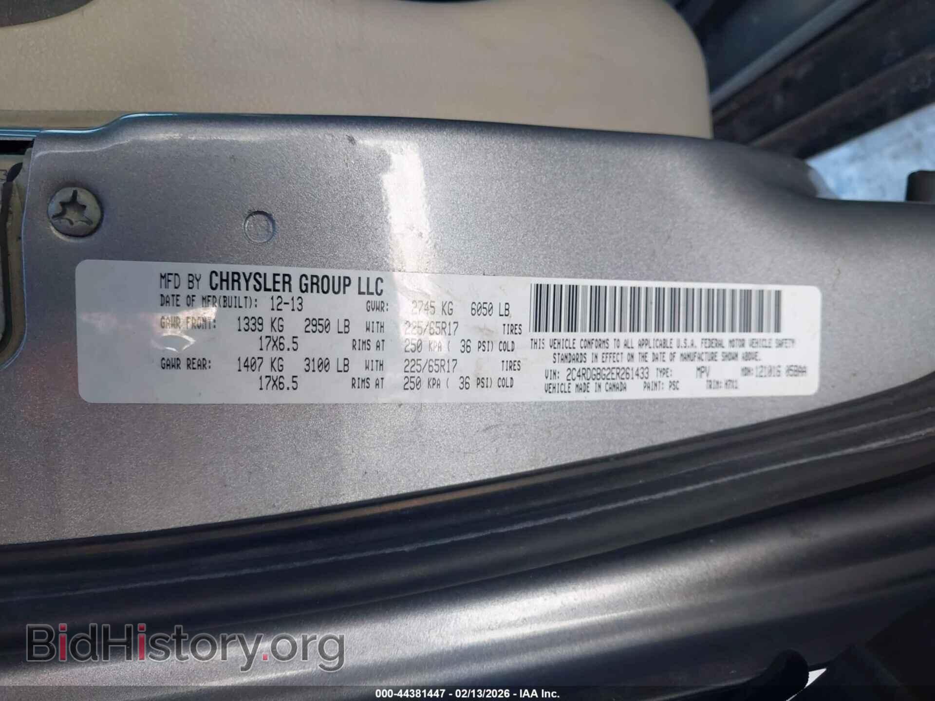 2014 DODGE GRAND CARAVAN - VIN: 2C4RDGBG2ER261433 - Фото 9