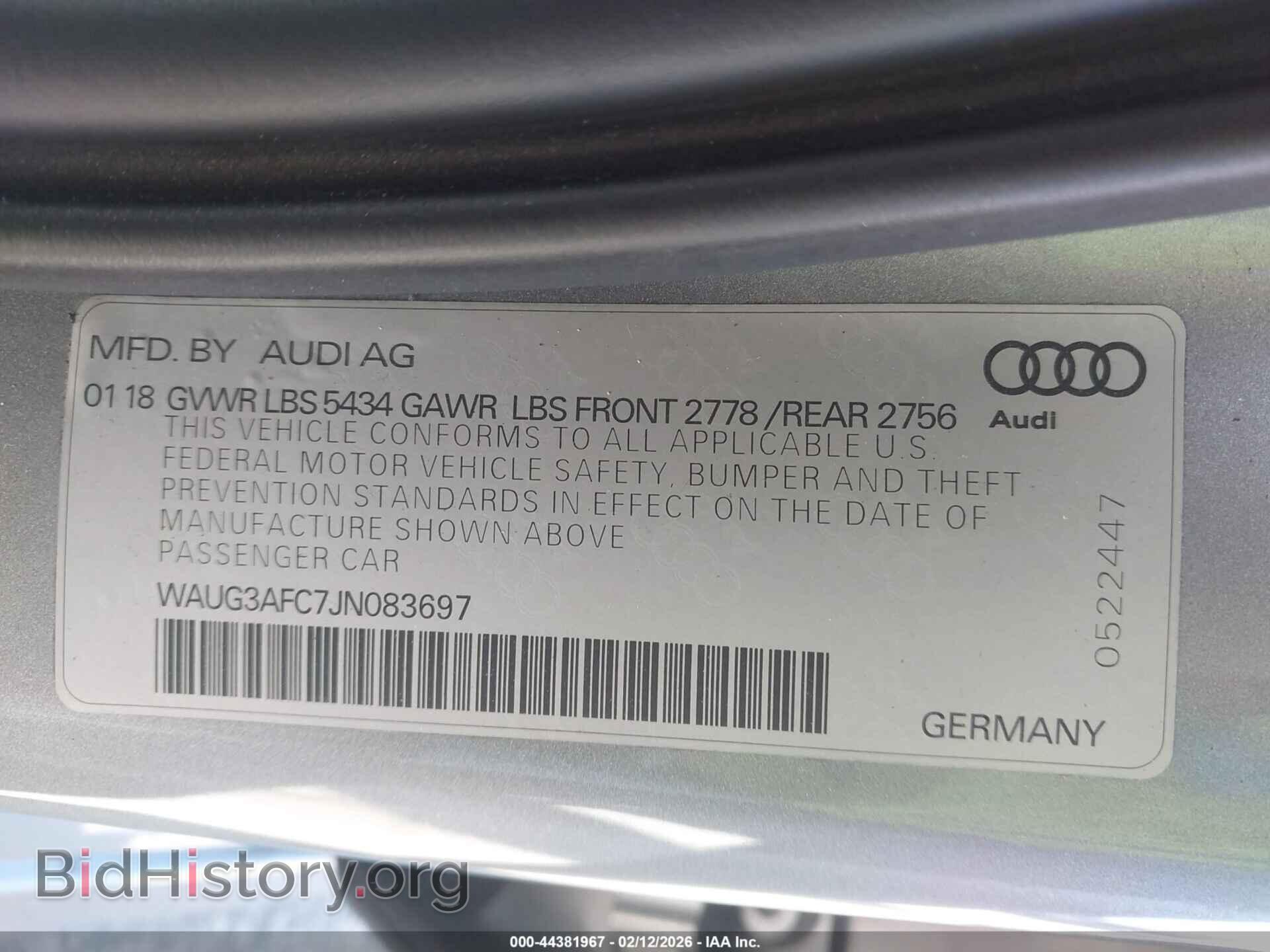 2018 AUDI A6 - VIN: WAUG3AFC7JN083697 - Фото 9