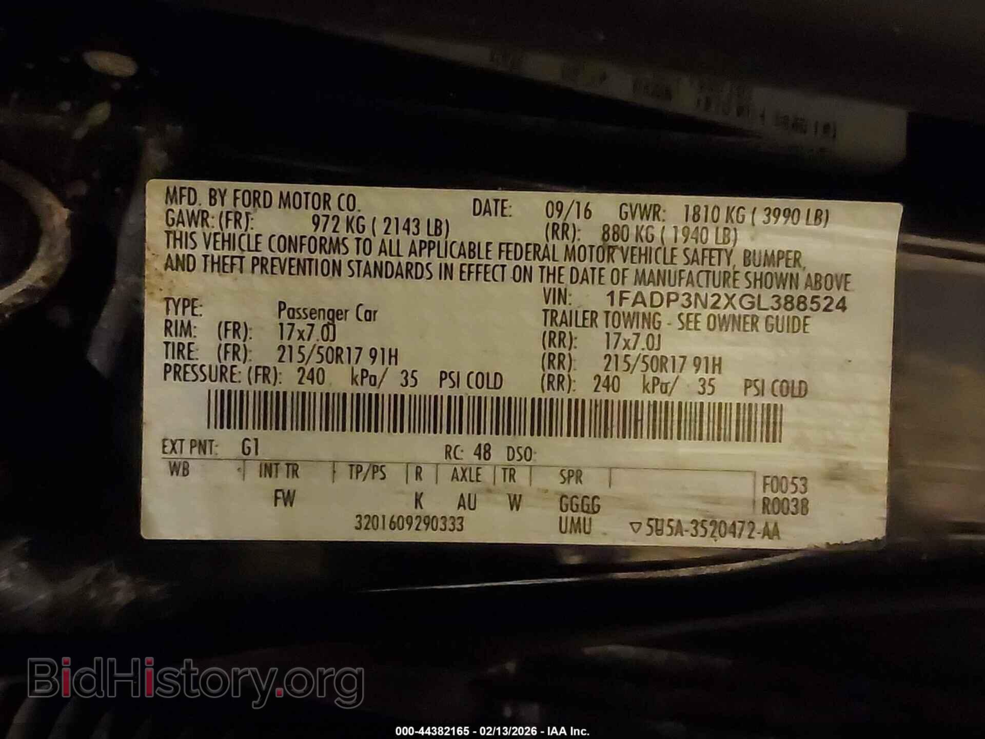 2016 FORD FOCUS - VIN: 1FADP3N2XGL388524 - Фото 9