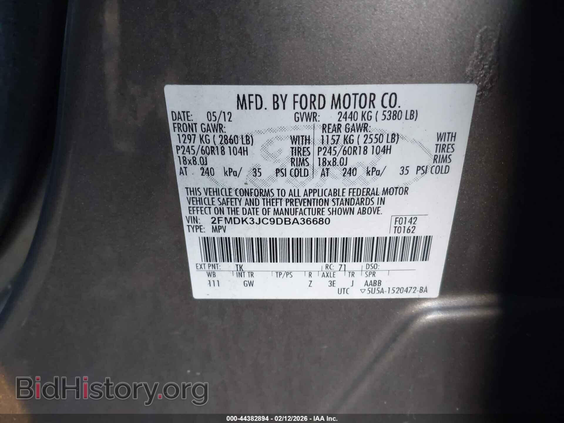 2013 FORD EDGE - VIN: 2FMDK3JC9DBA36680 - Photo 9