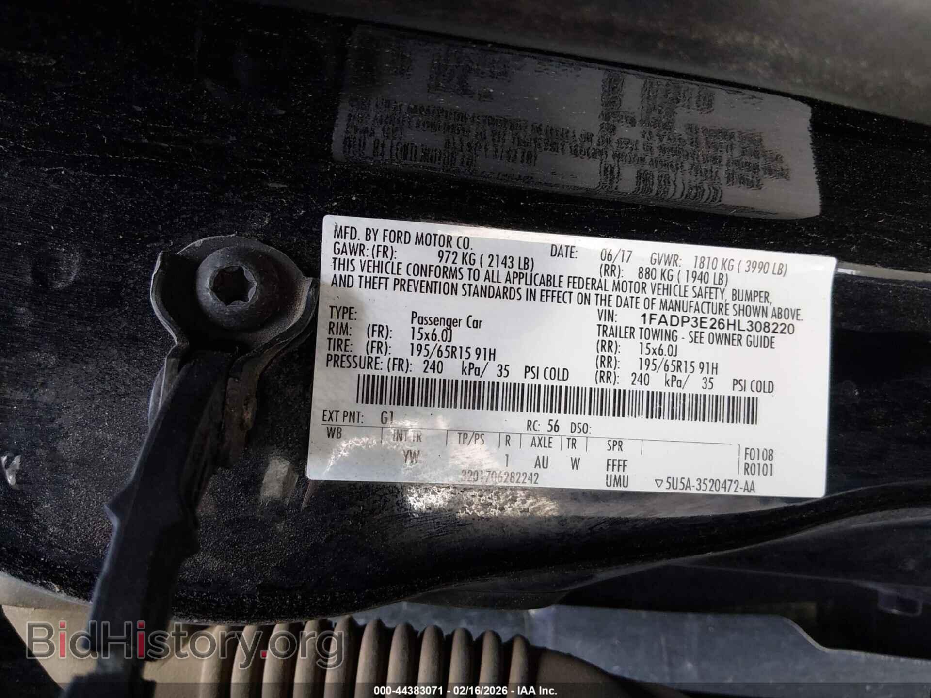 2017 FORD FOCUS - VIN: 1FADP3E26HL308220 - Фото 9