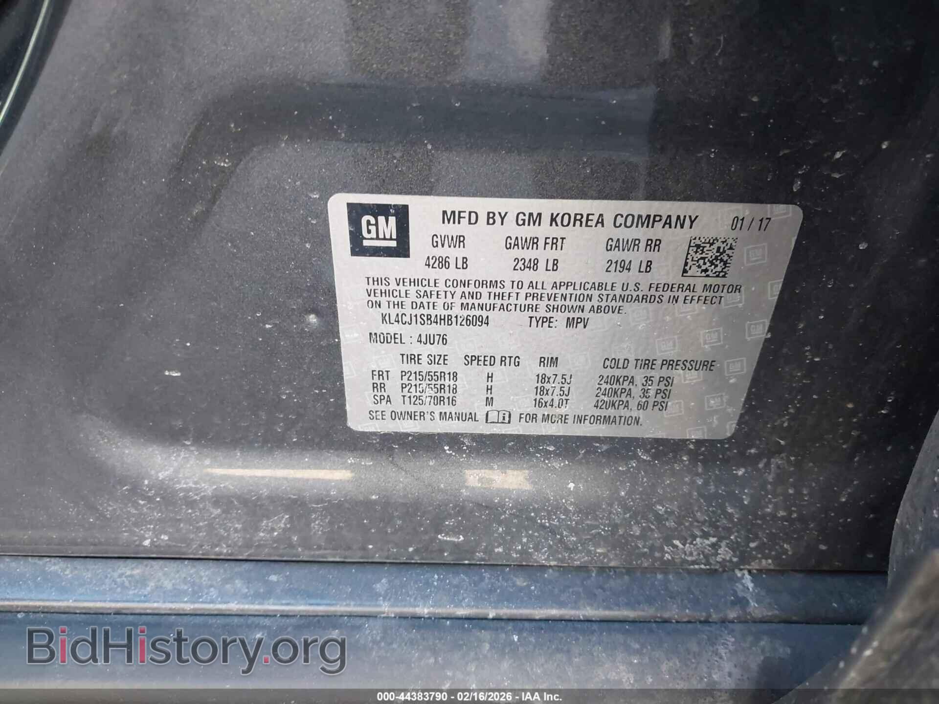 2017 BUICK ENCORE - VIN: KL4CJ1SB4HB126094 - Фото 9