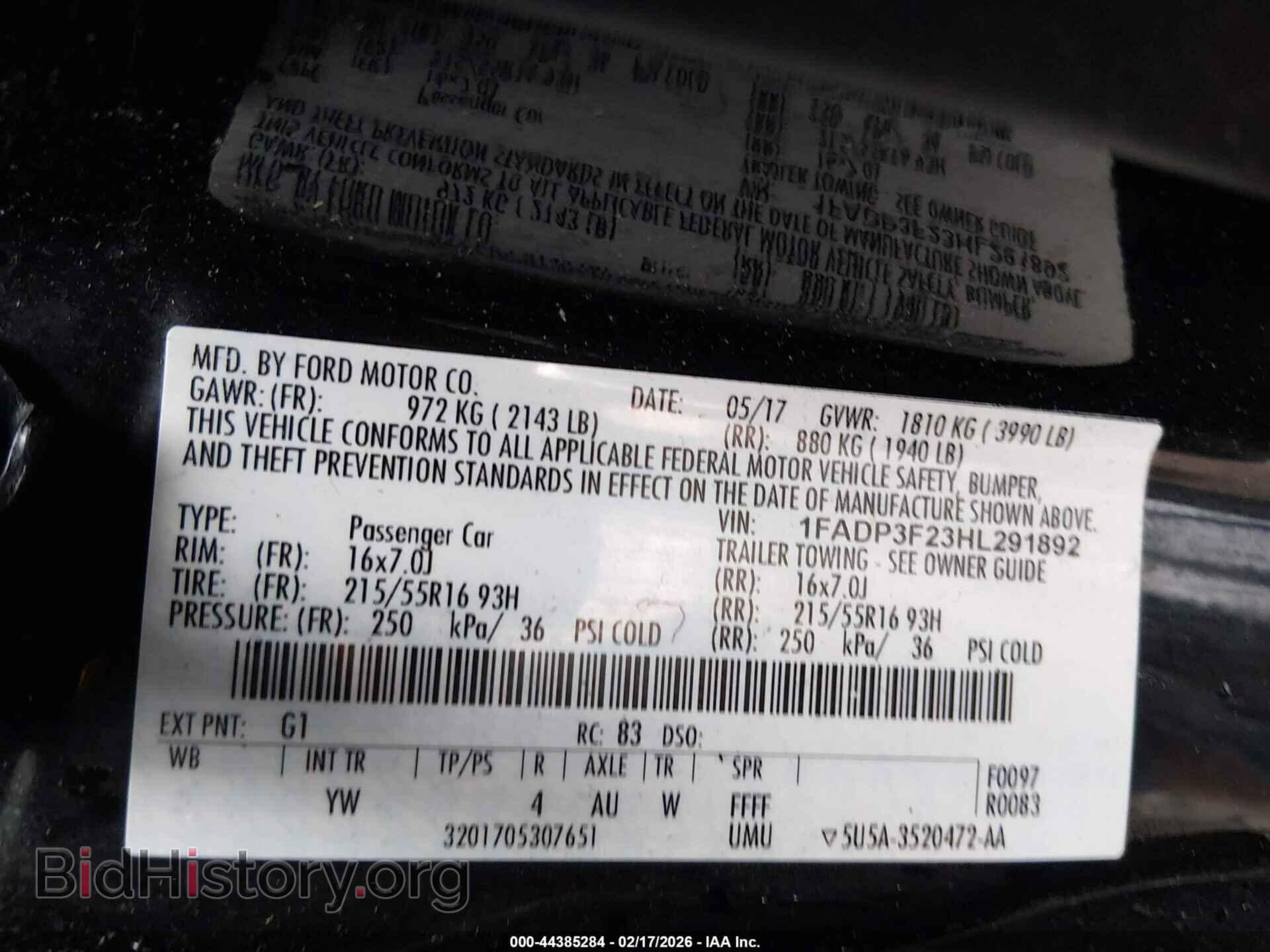 2017 FORD FOCUS - VIN: 1FADP3F23HL291892 - Photo 9