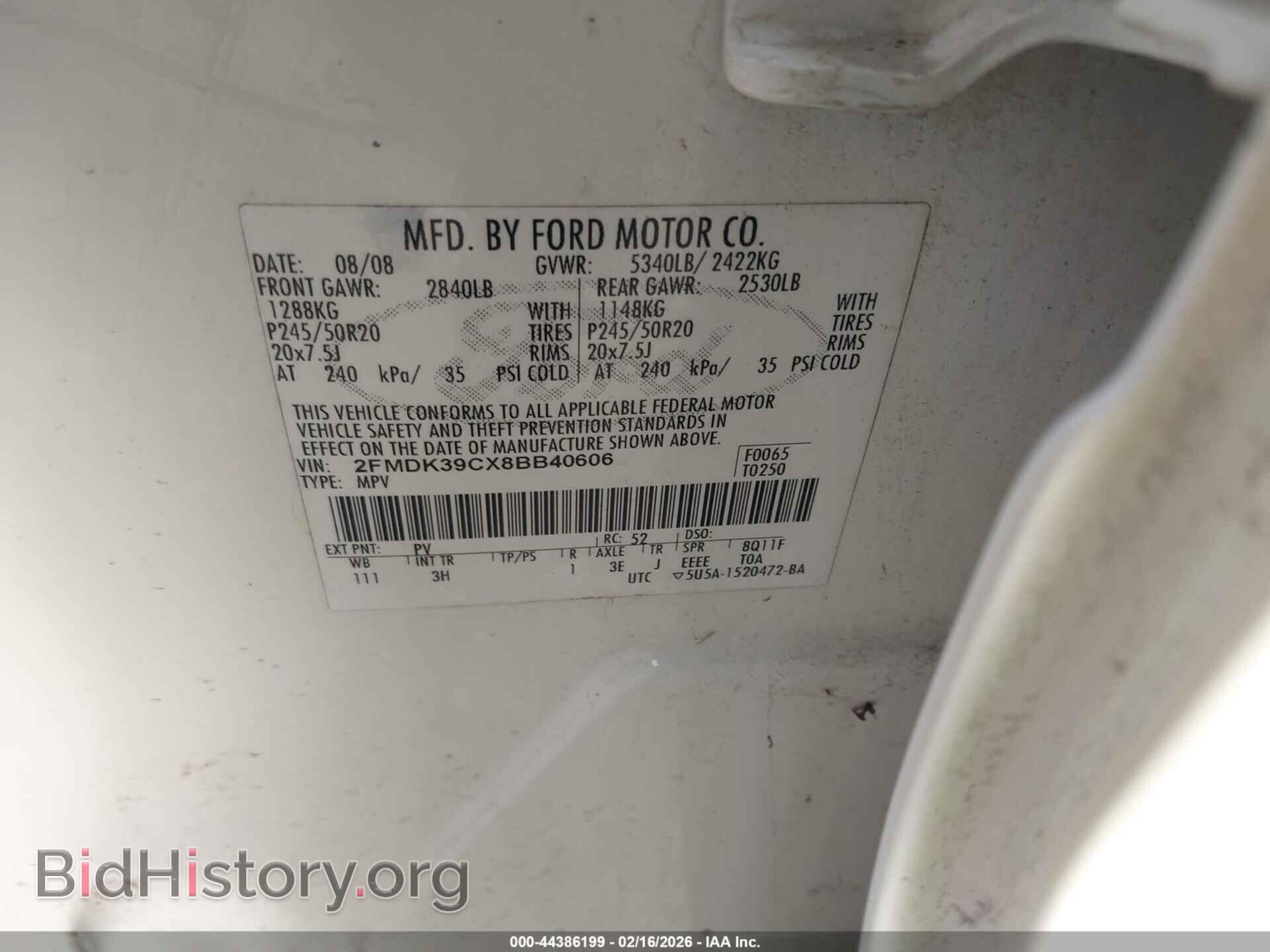 2008 FORD EDGE - VIN: 2FMDK39CX8BB40606 - Photo 9