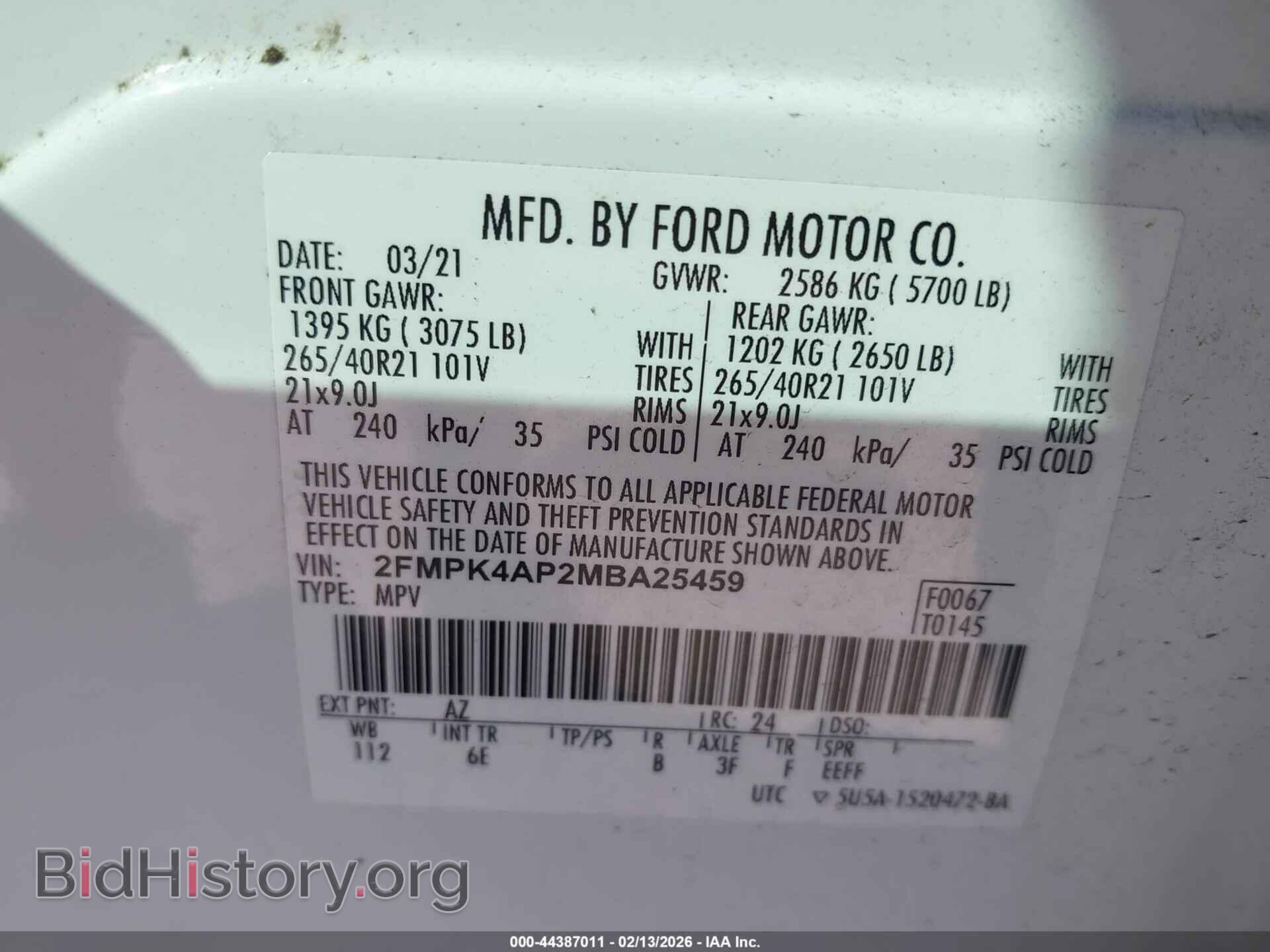 2021 FORD EDGE - VIN: 2FMPK4AP2MBA25459 - Photo 9