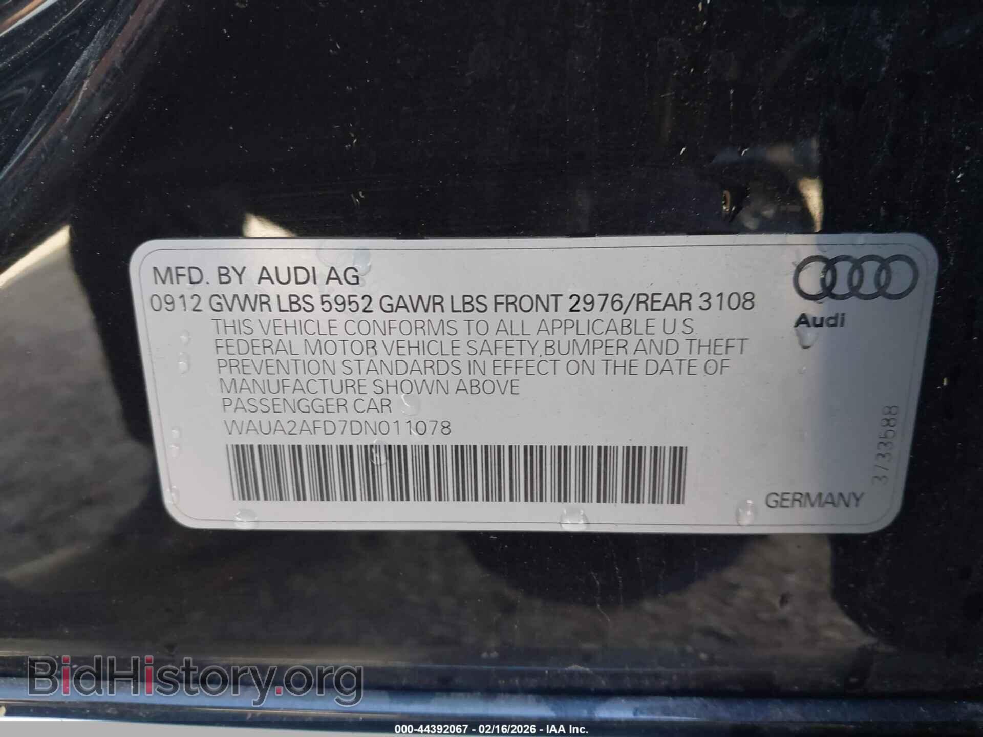 2013 AUDI A8 - VIN: WAUA2AFD7DN011078 - Photo 9