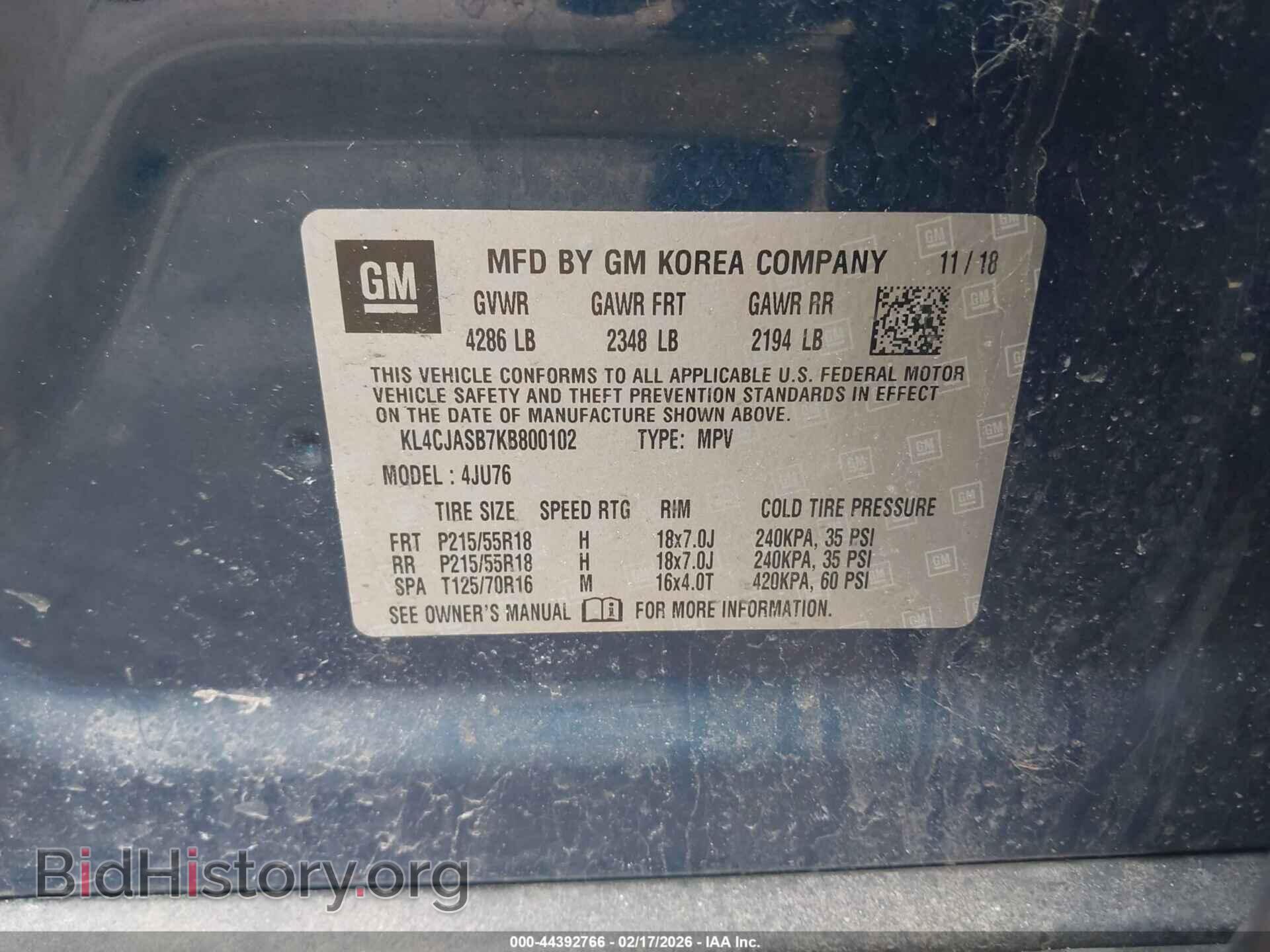 2019 BUICK ENCORE - VIN: KL4CJASB7KB800102 - Фото 9