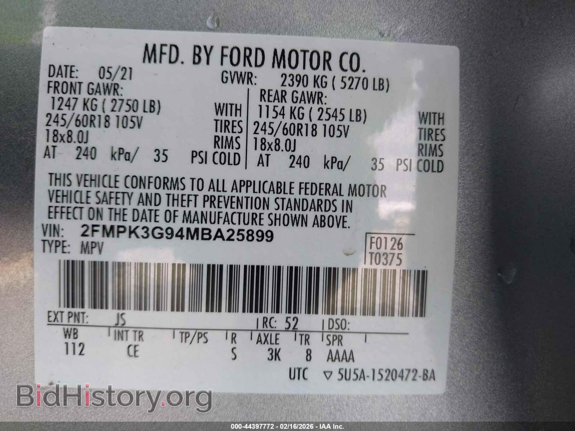 2021 FORD EDGE - VIN: 2FMPK3G94MBA25899 - Photo 9