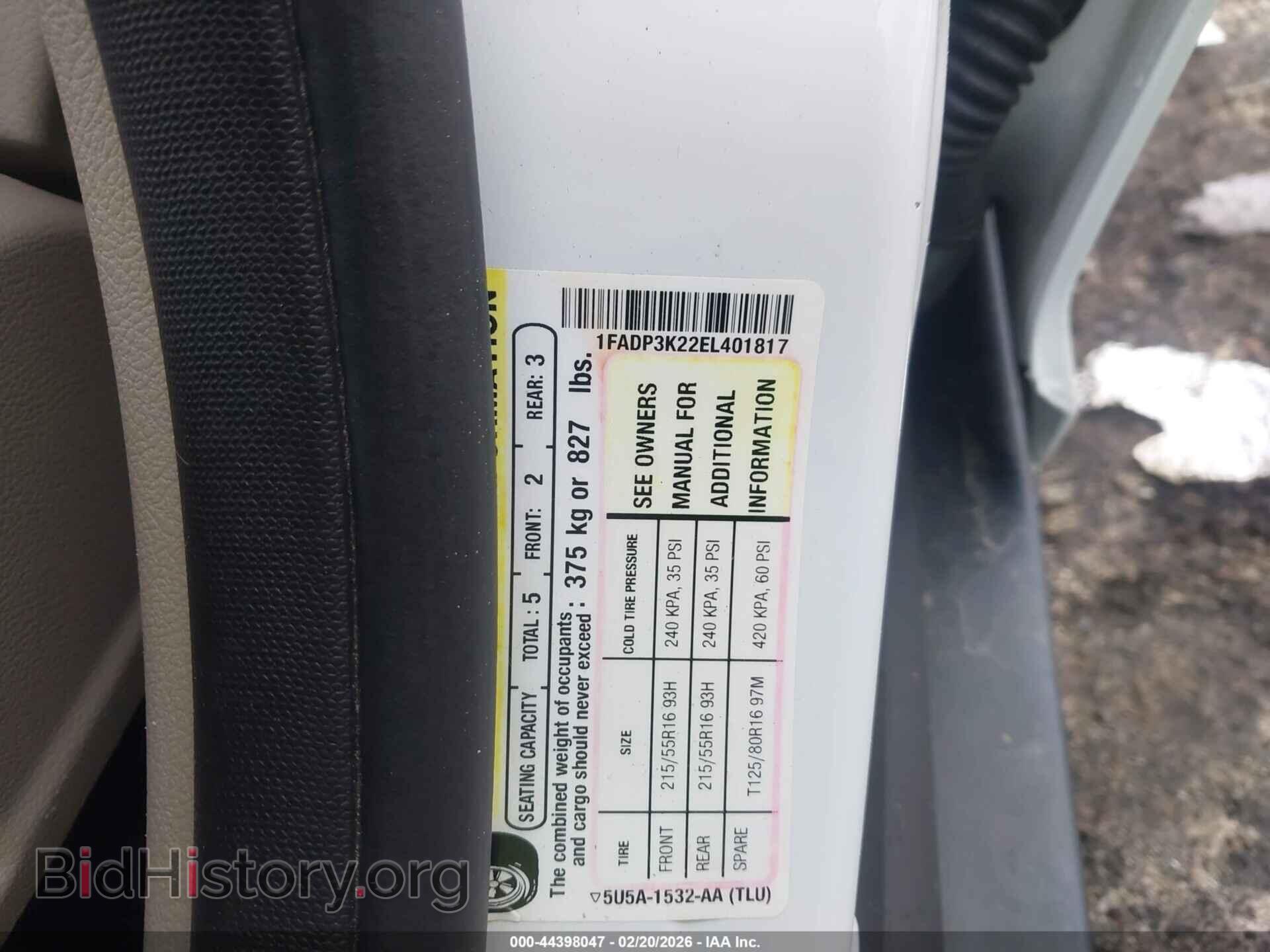 2014 FORD FOCUS - VIN: 1FADP3K22EL401817 - Фото 9