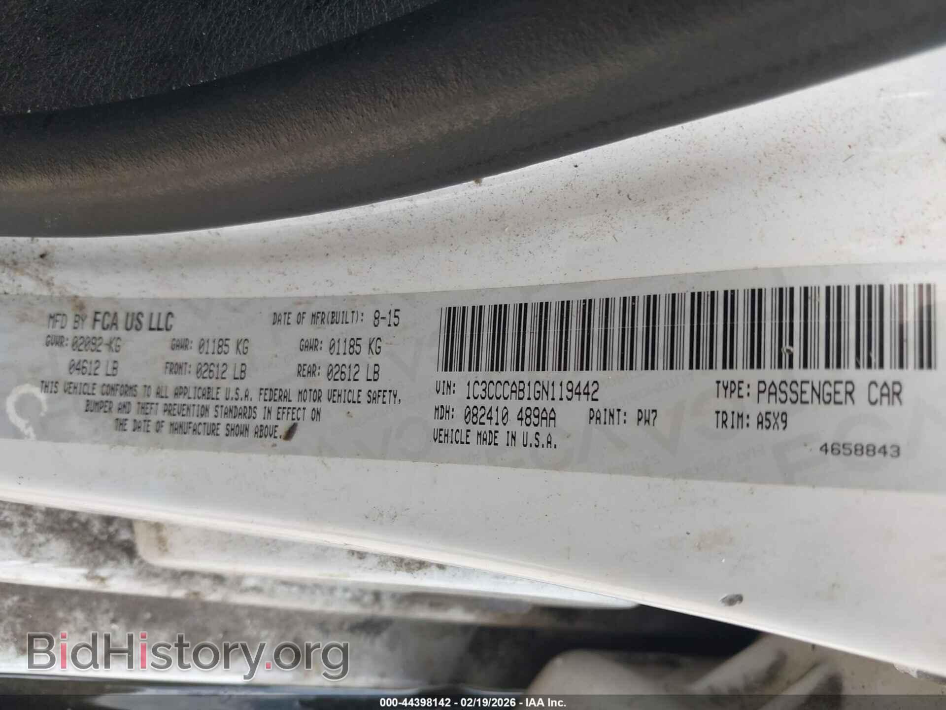 2016 CHRYSLER 200 - VIN: 1C3CCCAB1GN119442 - Фото 9