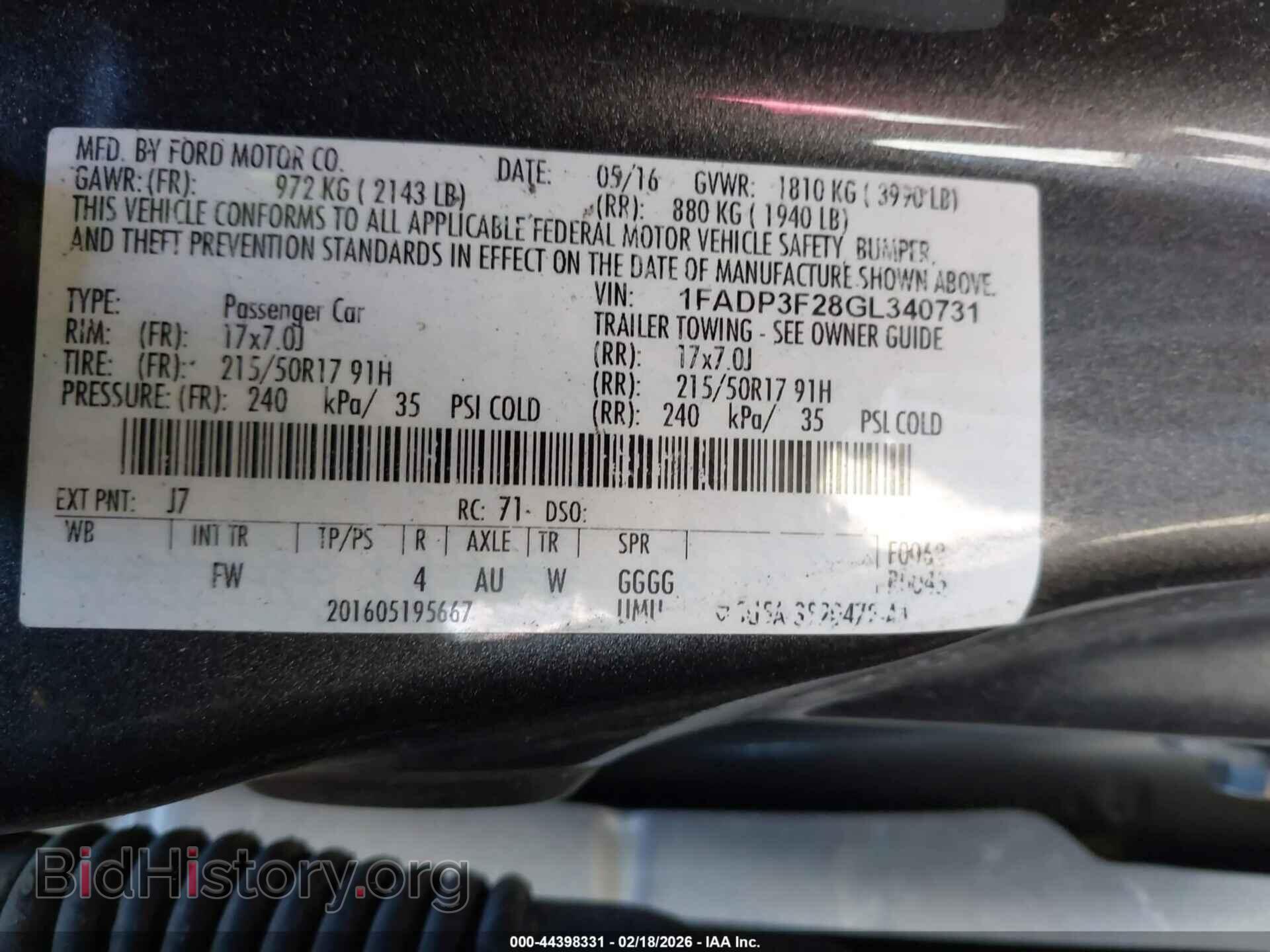 2016 FORD FOCUS - VIN: 1FADP3F28GL340731 - Фото 9