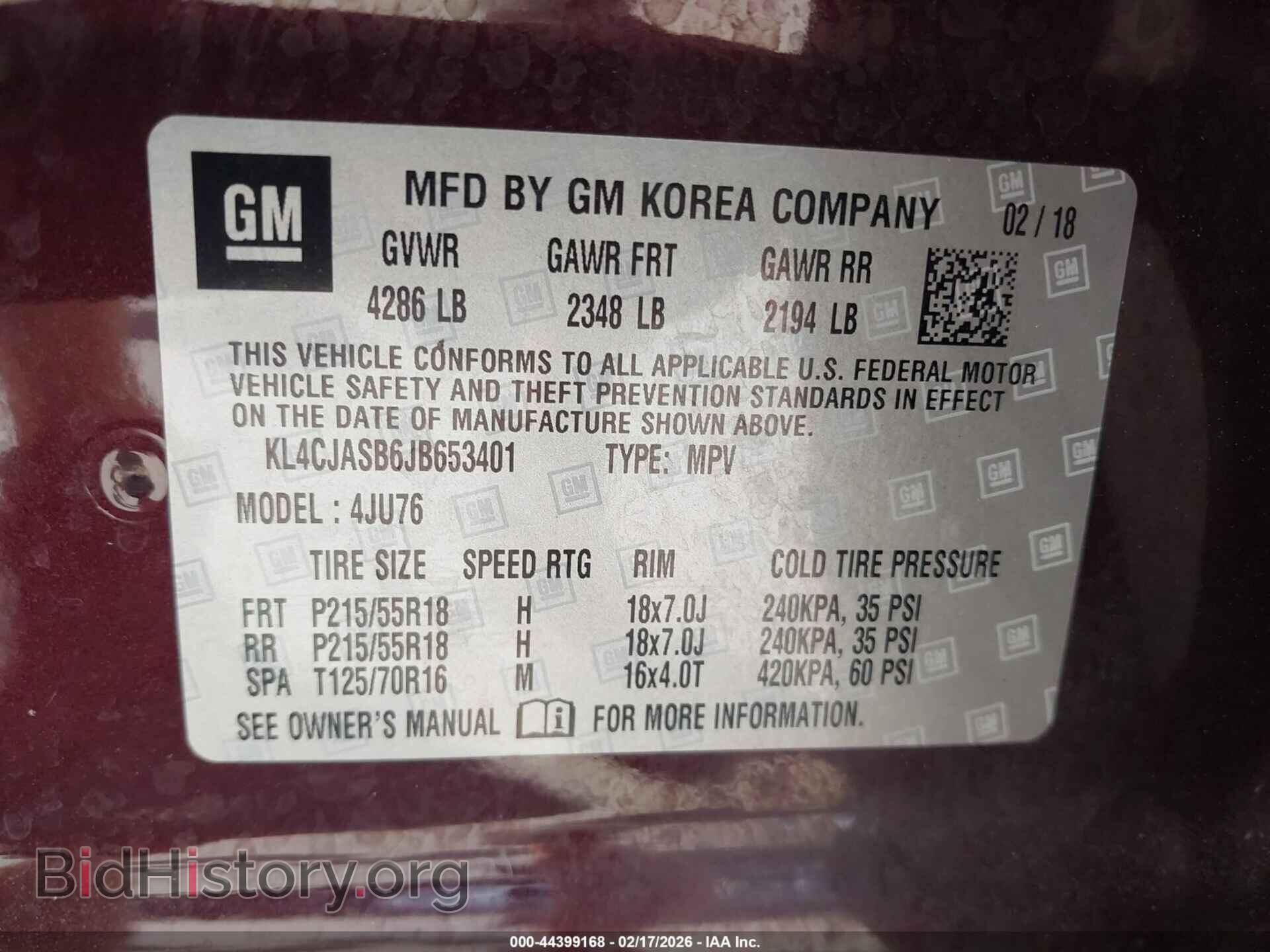 2018 BUICK ENCORE - VIN: KL4CJASB6JB653401 - Фото 9