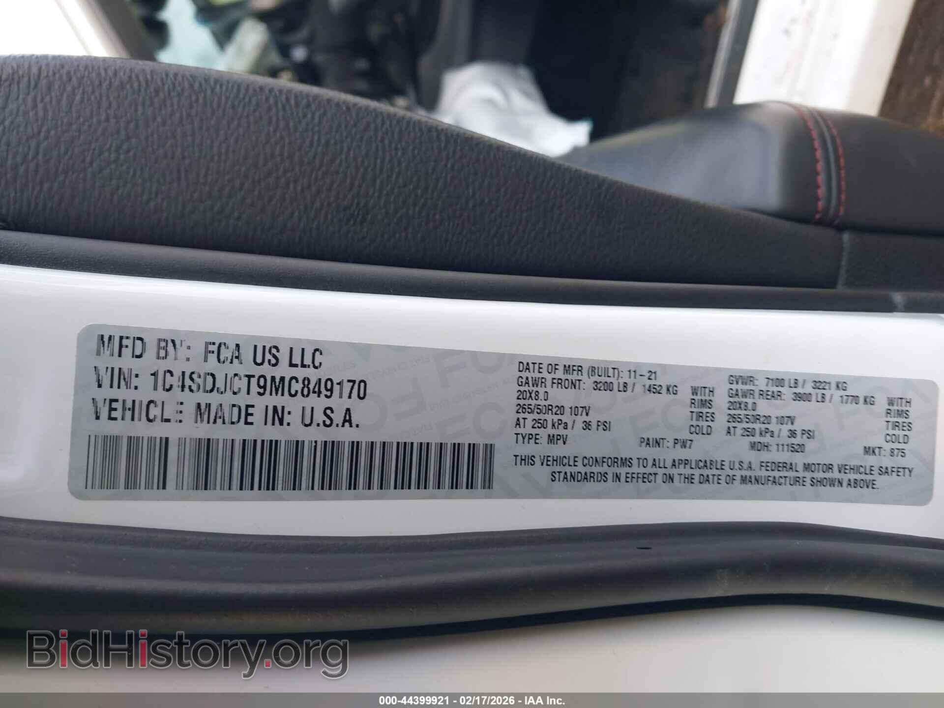 2021 DODGE DURANGO - VIN: 1C4SDJCT9MC849170 - Photo 9