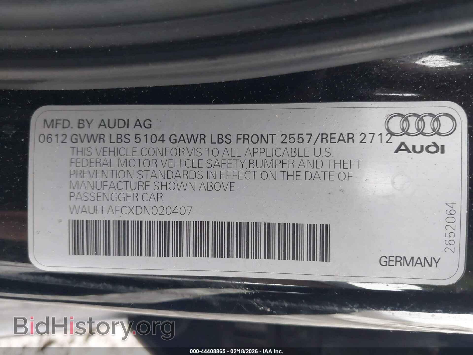 2013 AUDI A6 - VIN: WAUFFAFCXDN020407 - Фото 9