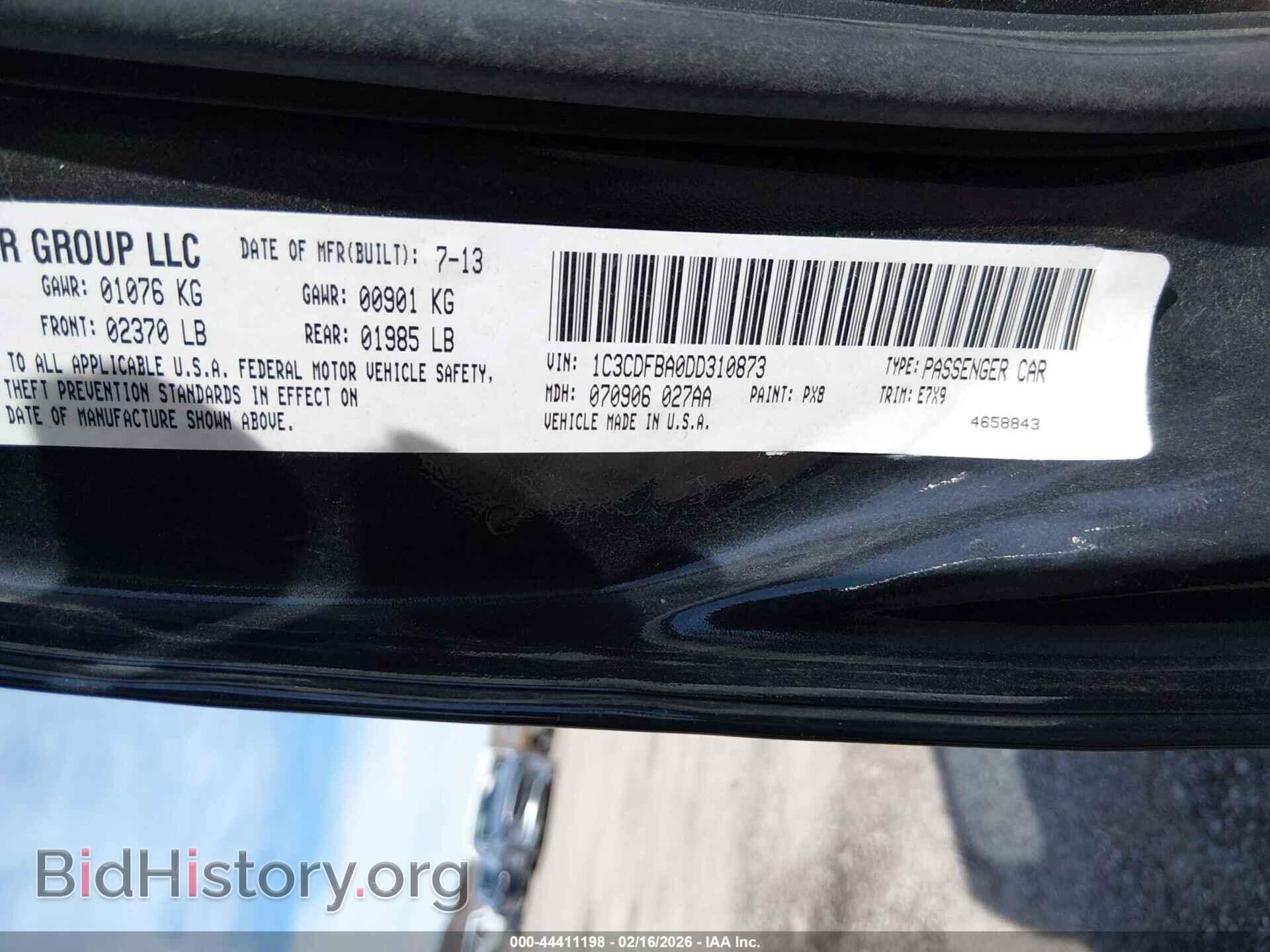 2013 DODGE DART - VIN: 1C3CDFBA0DD310873 - Фото 9