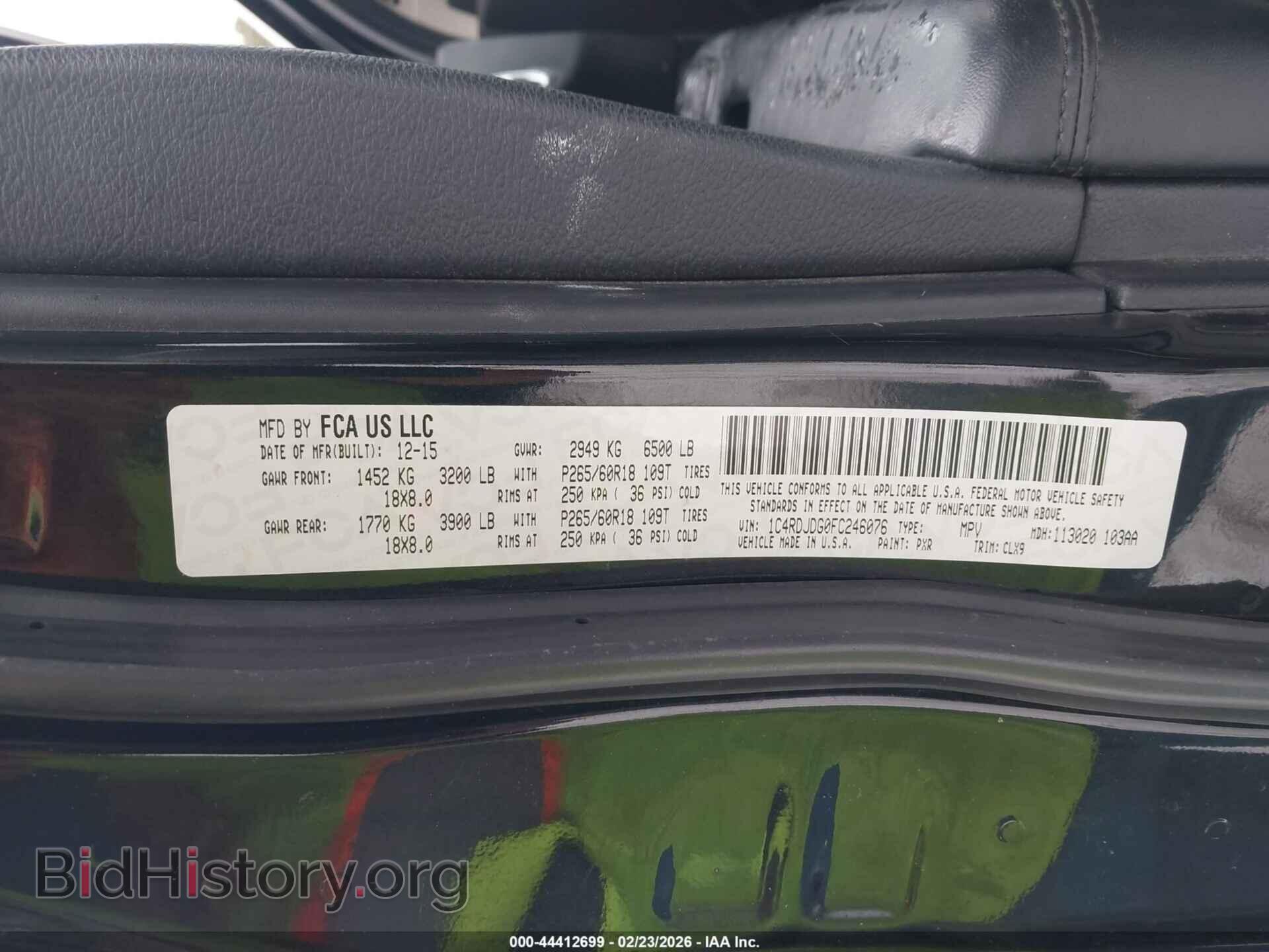 2015 DODGE DURANGO - VIN: 1C4RDJDG0FC246076 - Photo 9