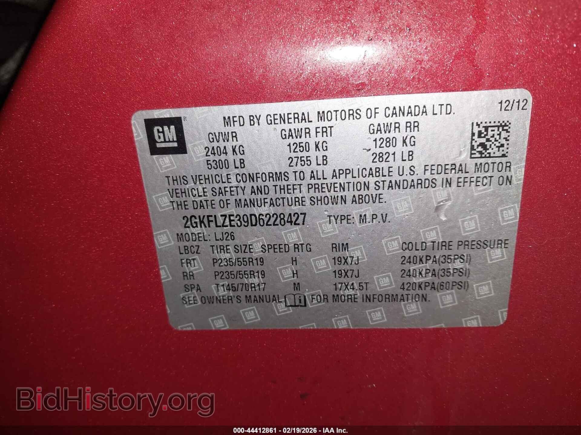 2013 GMC TERRAIN - VIN: 2GKFLZE39D6228427 - Фото 9