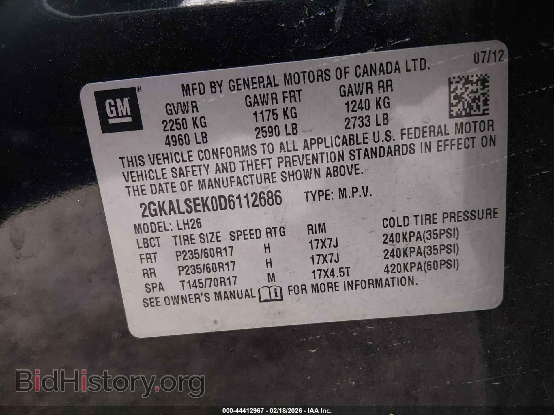 2013 GMC TERRAIN - VIN: 2GKALSEK0D6112686 - Photo 9