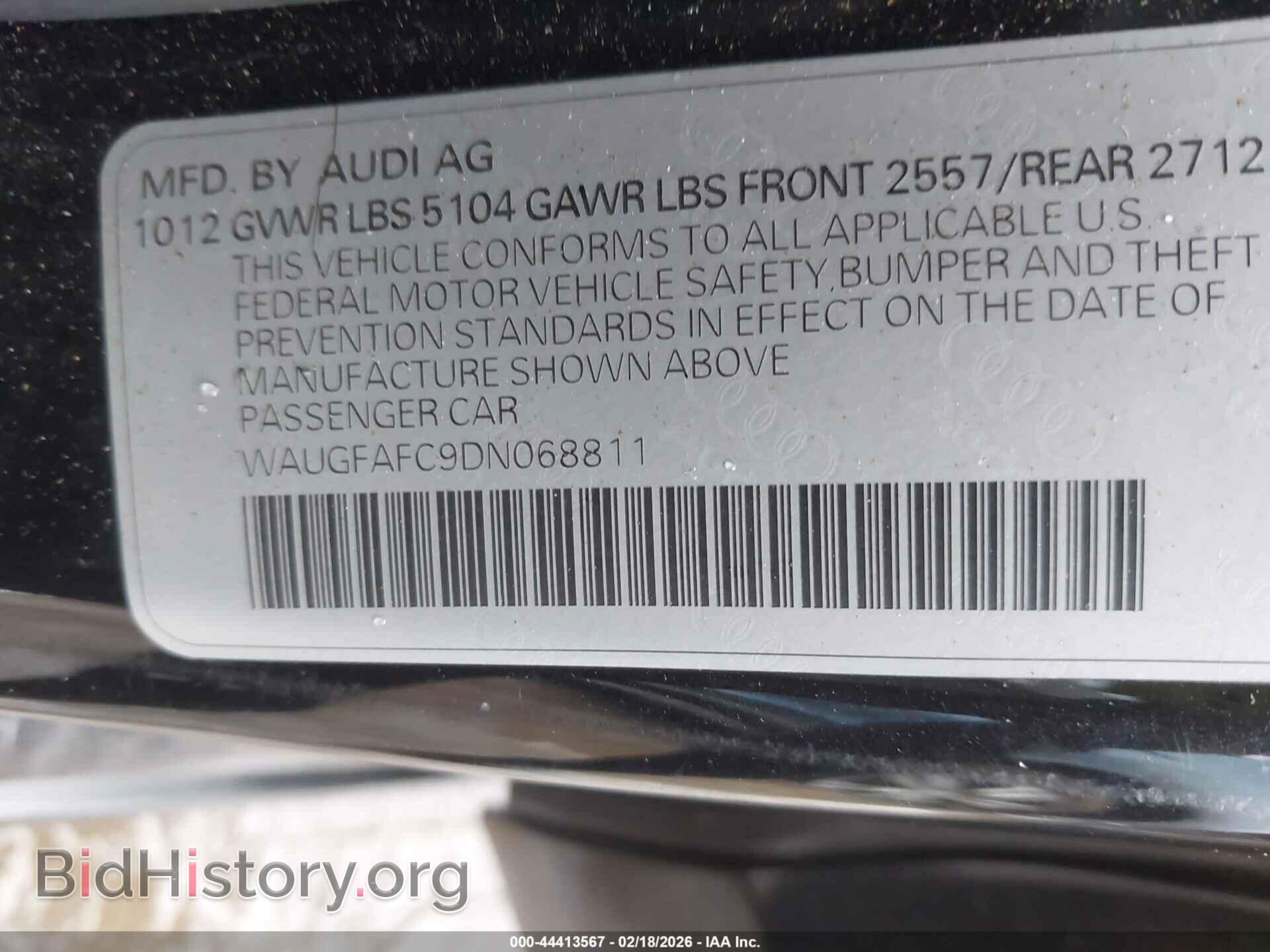 2013 AUDI A6 - VIN: WAUGFAFC9DN068811 - Фото 9