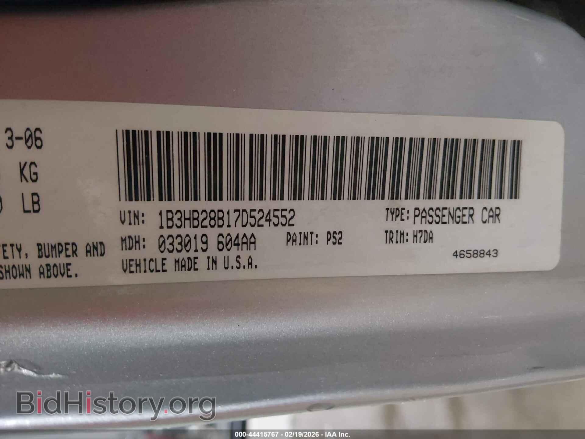 2007 DODGE CALIBER - VIN: 1B3HB28B17D524552 - Photo 9