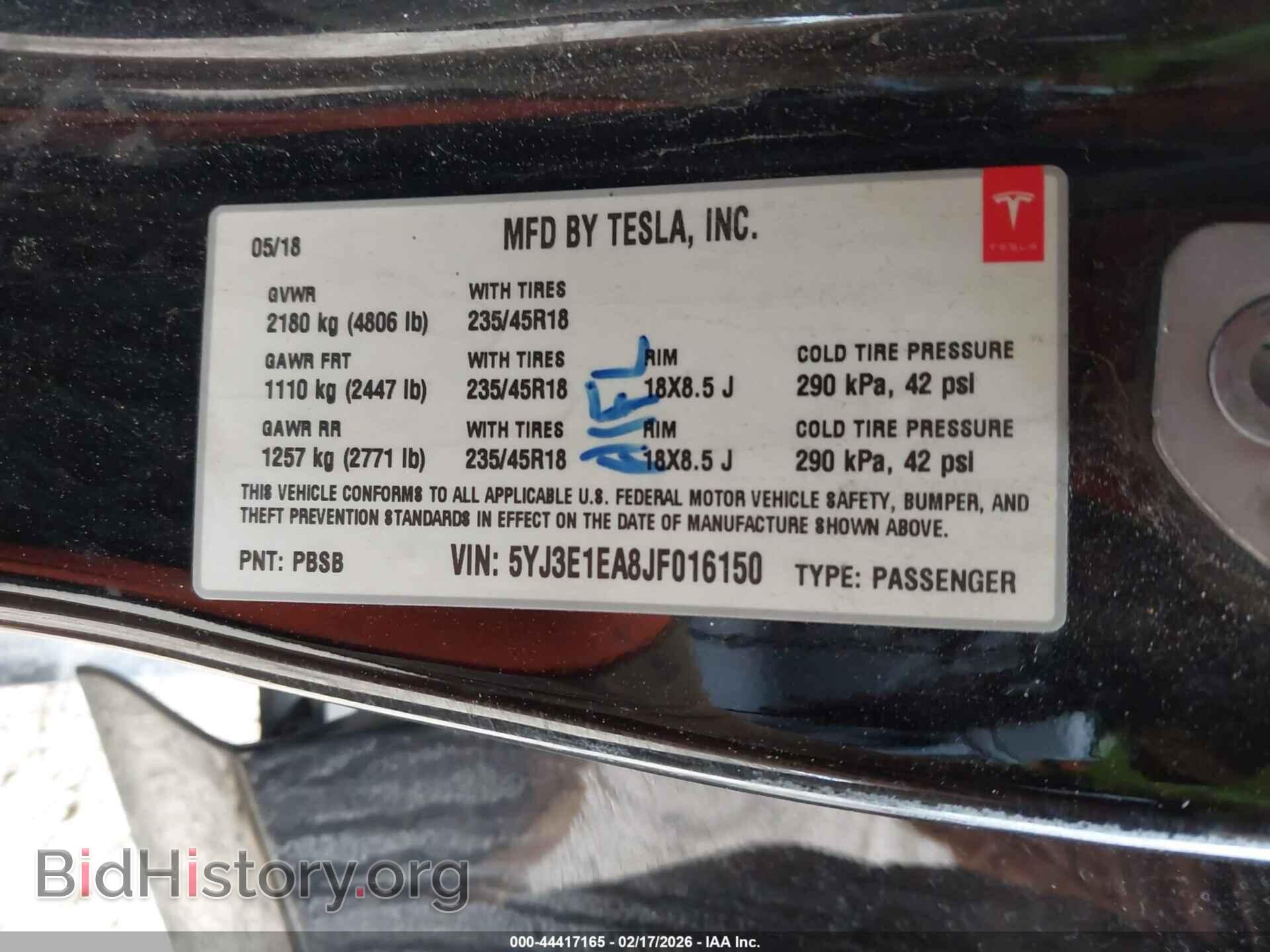 2018 TESLA MODEL 3 - VIN: 5YJ3E1EA8JF016150 - Photo 9