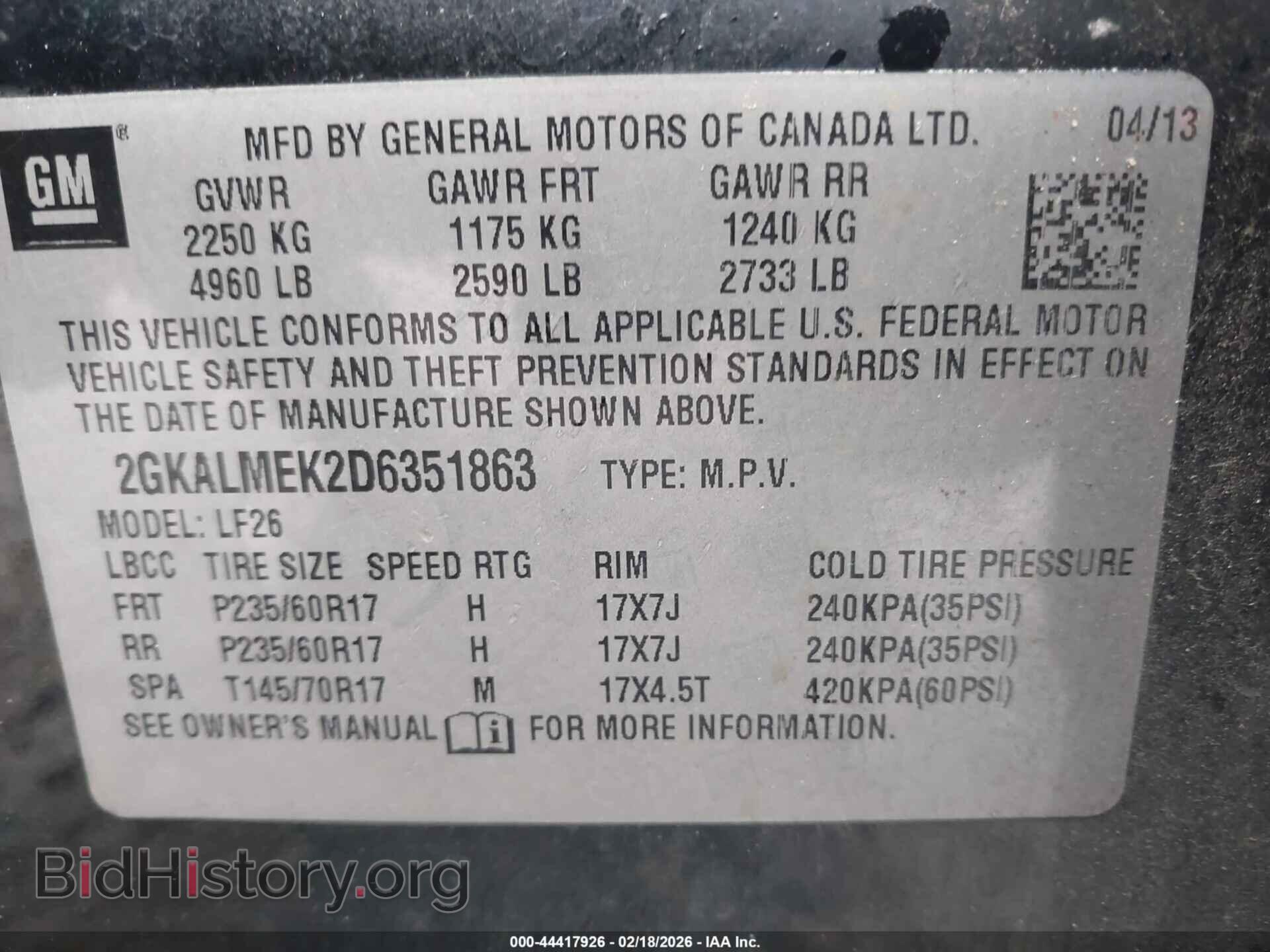 2013 GMC TERRAIN - VIN: 2GKALMEK2D6351863 - Фото 9