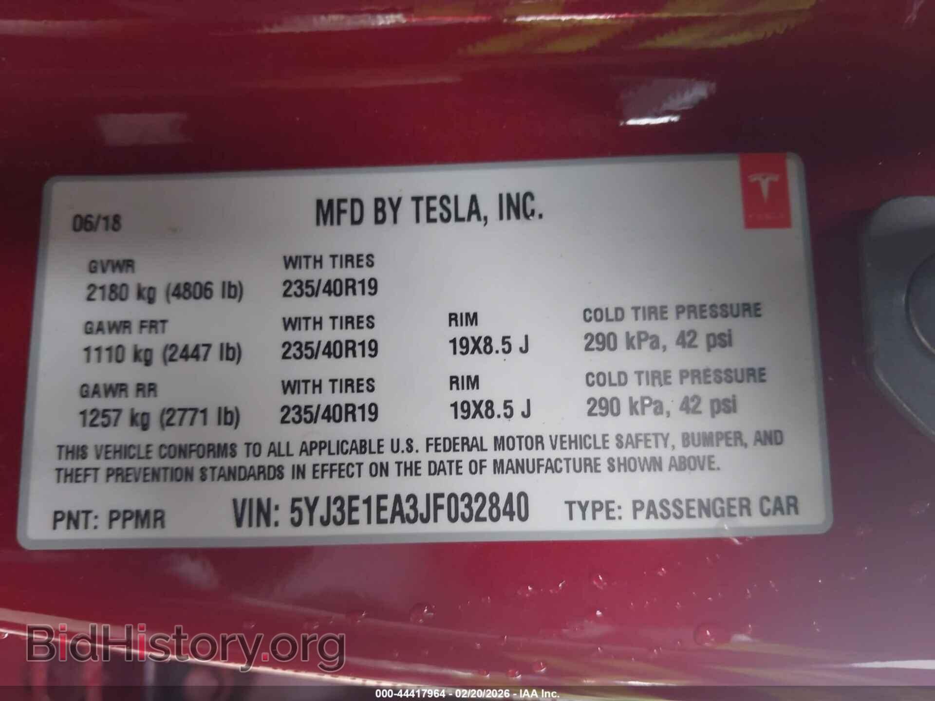 2018 TESLA MODEL 3 - VIN: 5YJ3E1EA3JF032840 - Photo 9