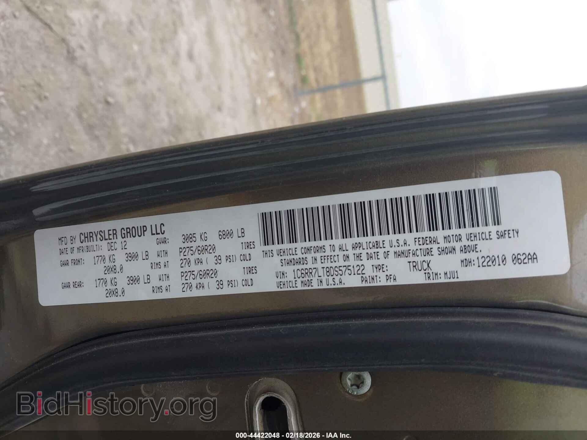 2013 RAM 1500 - VIN: 1C6RR7LT8DS575122 - Фото 9