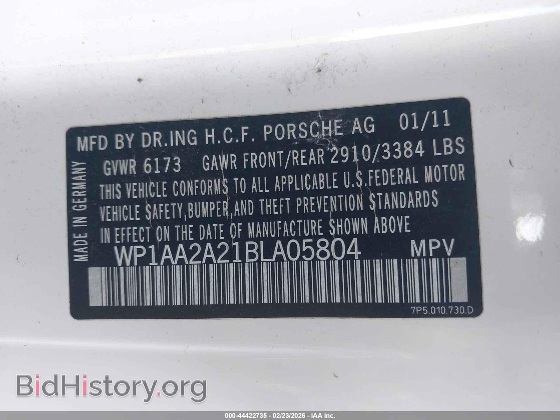 2011 PORSCHE CAYENNE - VIN: WP1AA2A21BLA05804 - Фото 9