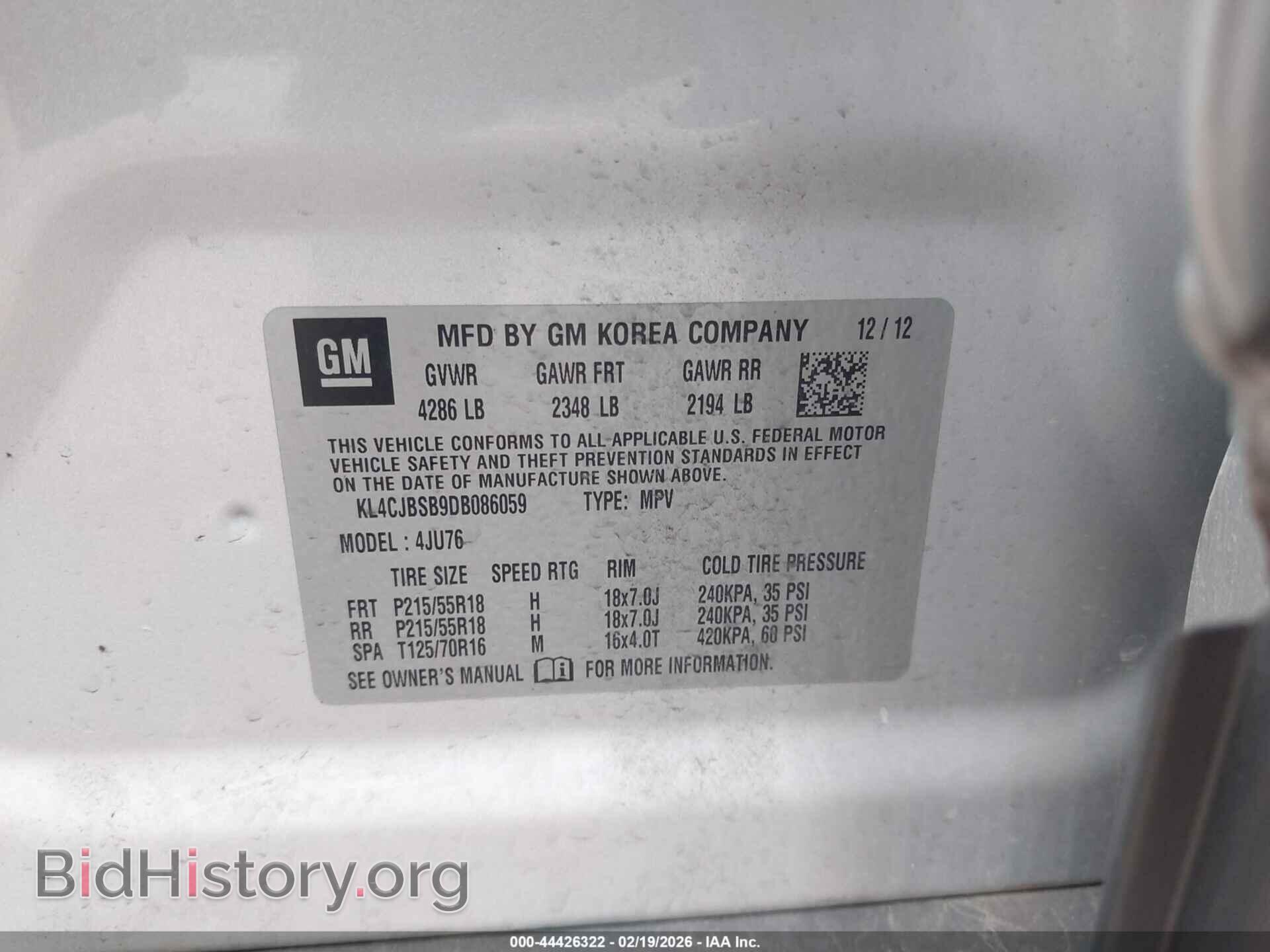 2013 BUICK ENCORE - VIN: KL4CJBSB9DB086059 - Photo 9
