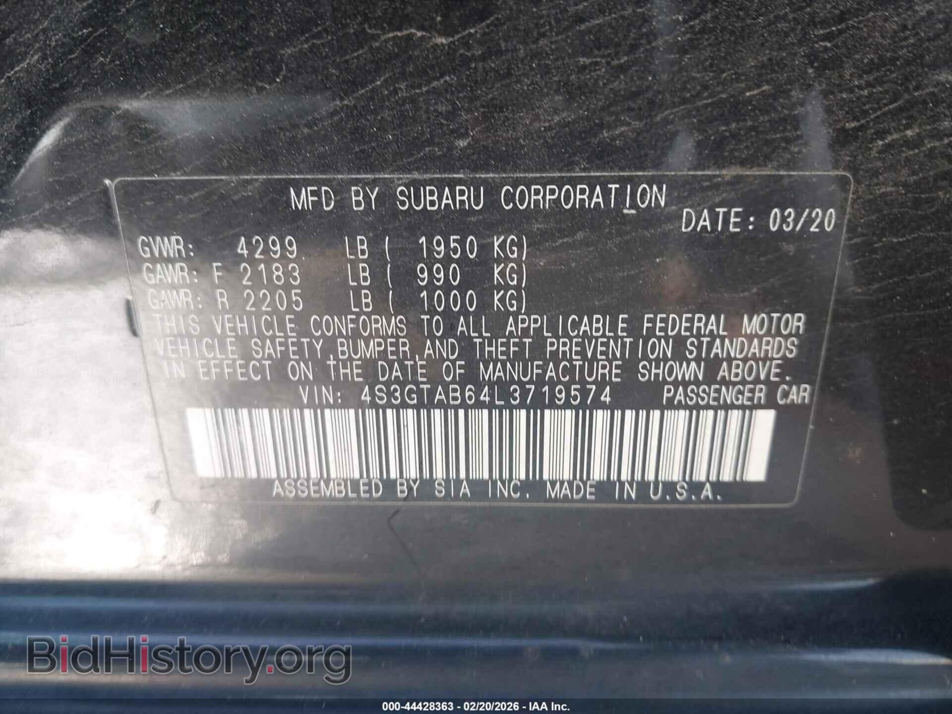 2020 SUBARU IMPREZA - VIN: 4S3GTAB64L3719574 - Фото 9