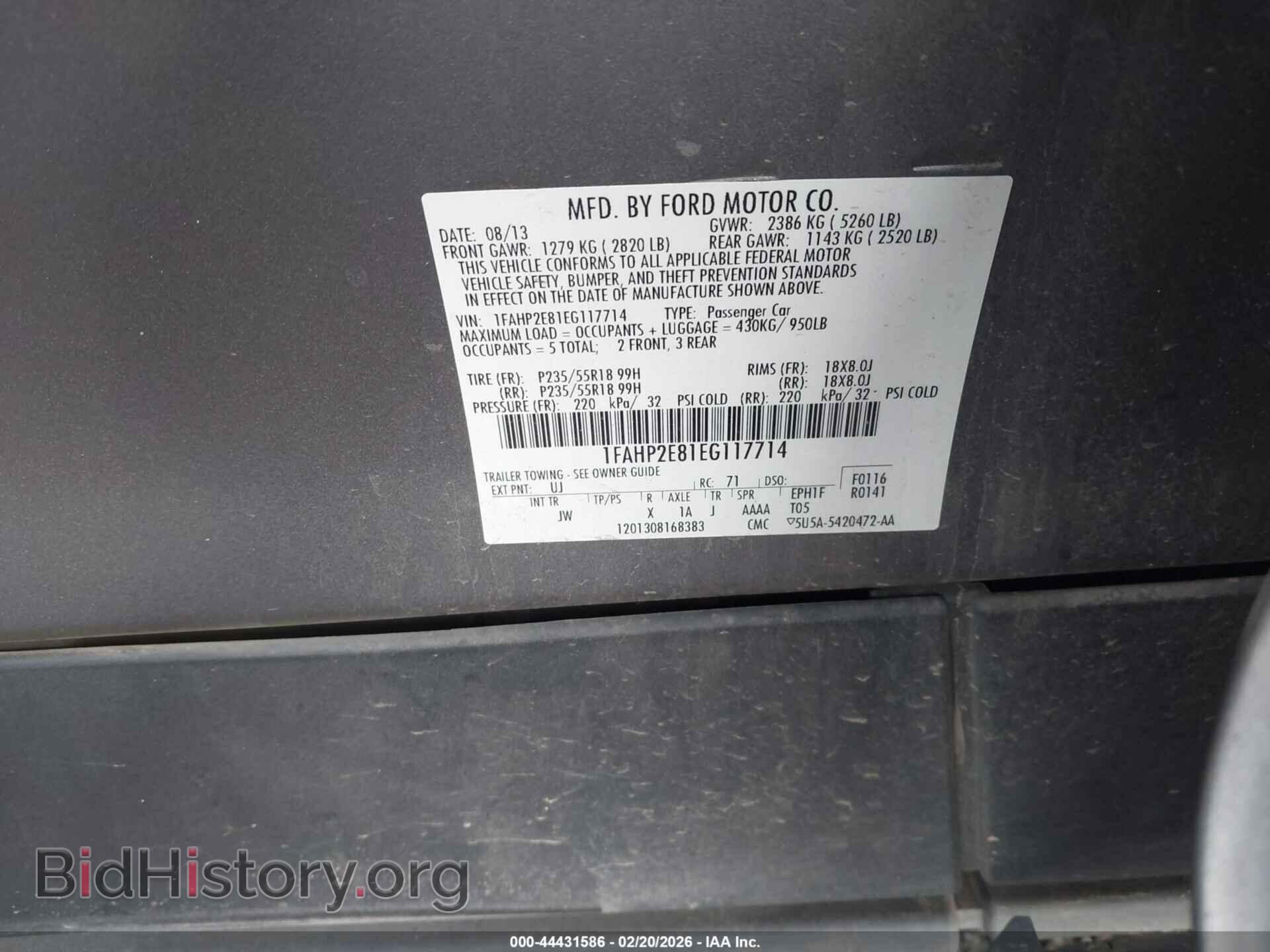 2014 FORD TAURUS - VIN: 1FAHP2E81EG117714 - Photo 9