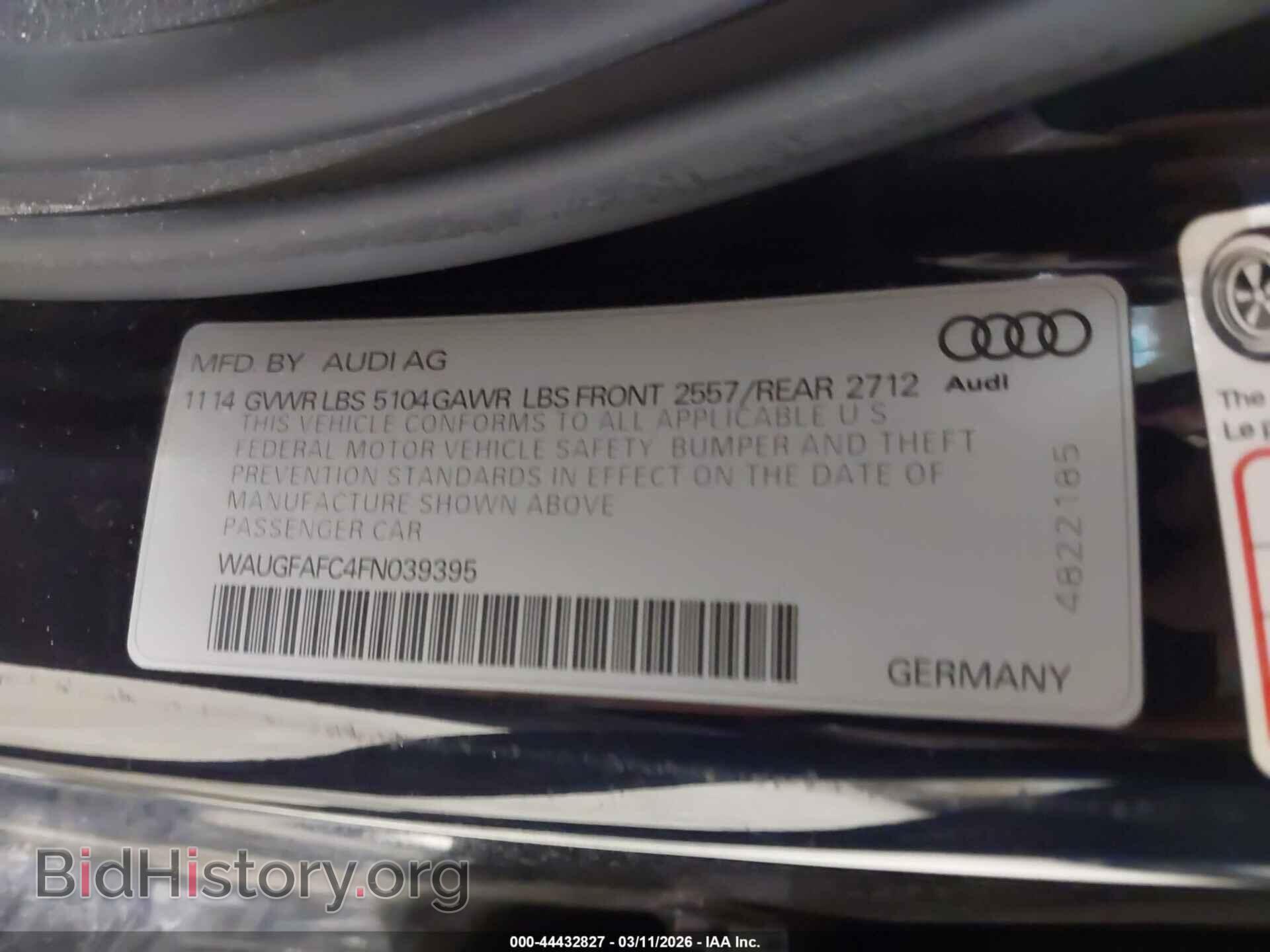 2015 AUDI A6 - VIN: WAUGFAFC4FN039395 - Фото 9