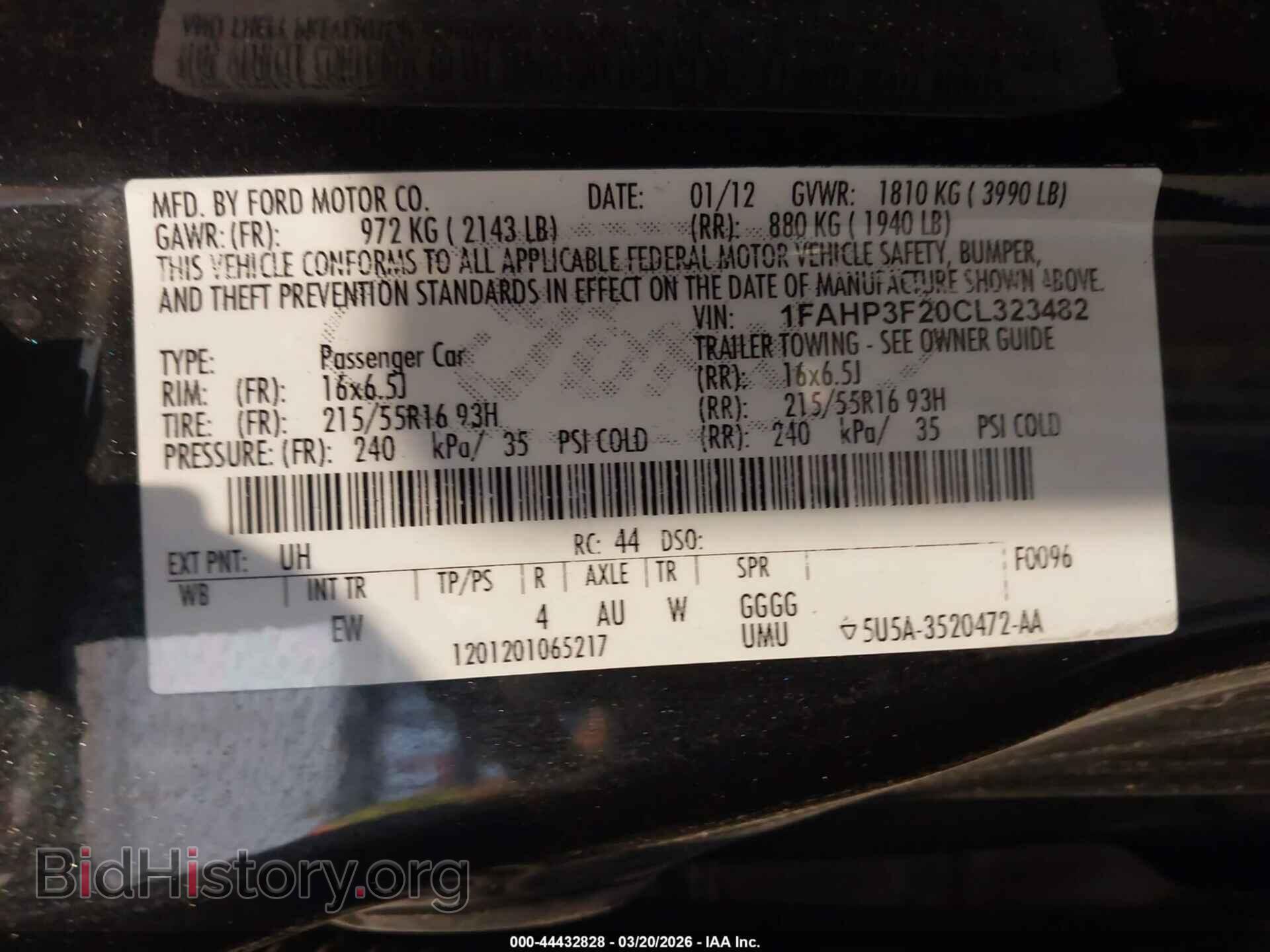 2012 FORD FOCUS - VIN: 1FAHP3F20CL323482 - Фото 9
