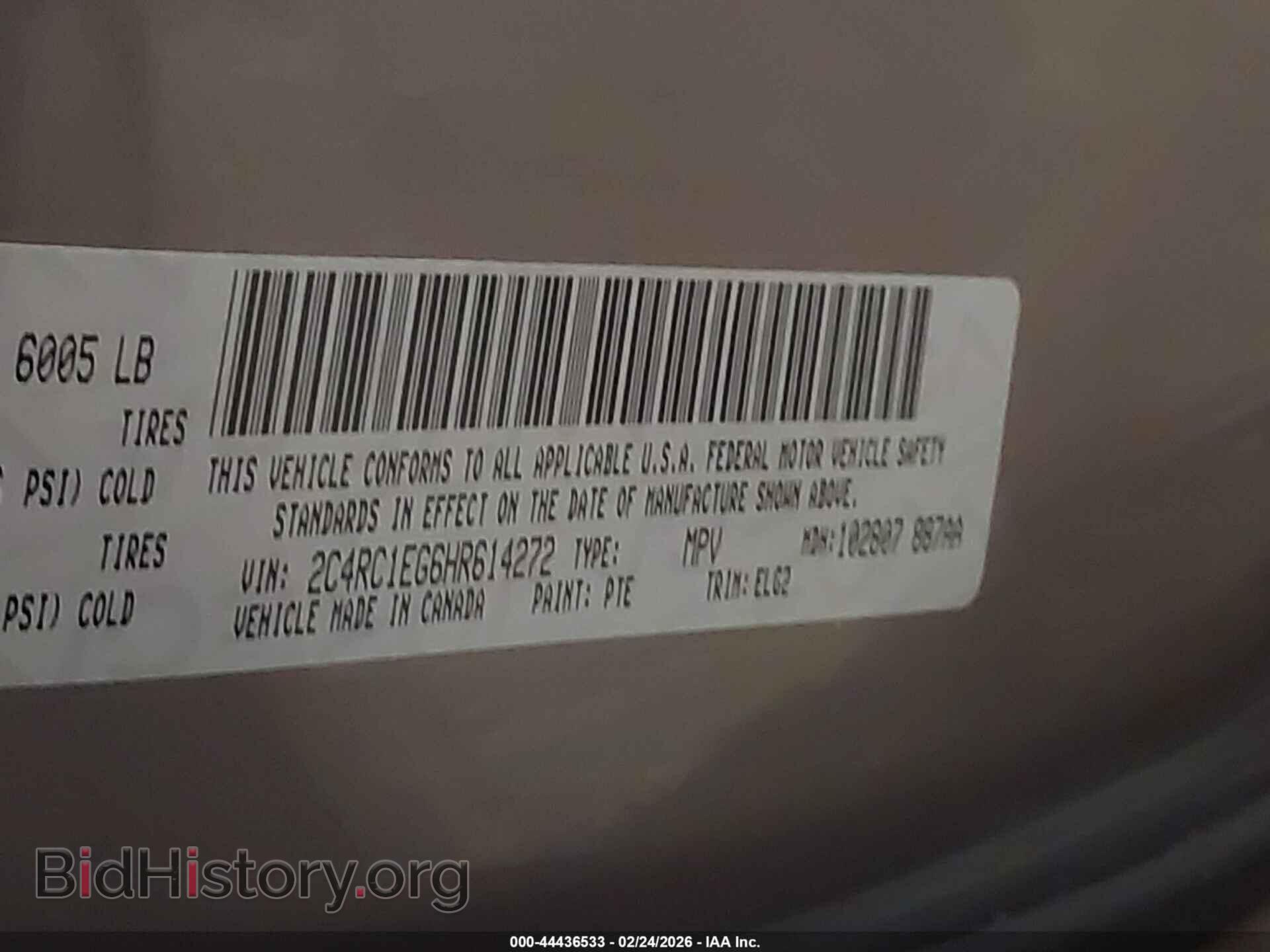 2017 CHRYSLER PACIFICA - VIN: 2C4RC1EG6HR614272 - Фото 9