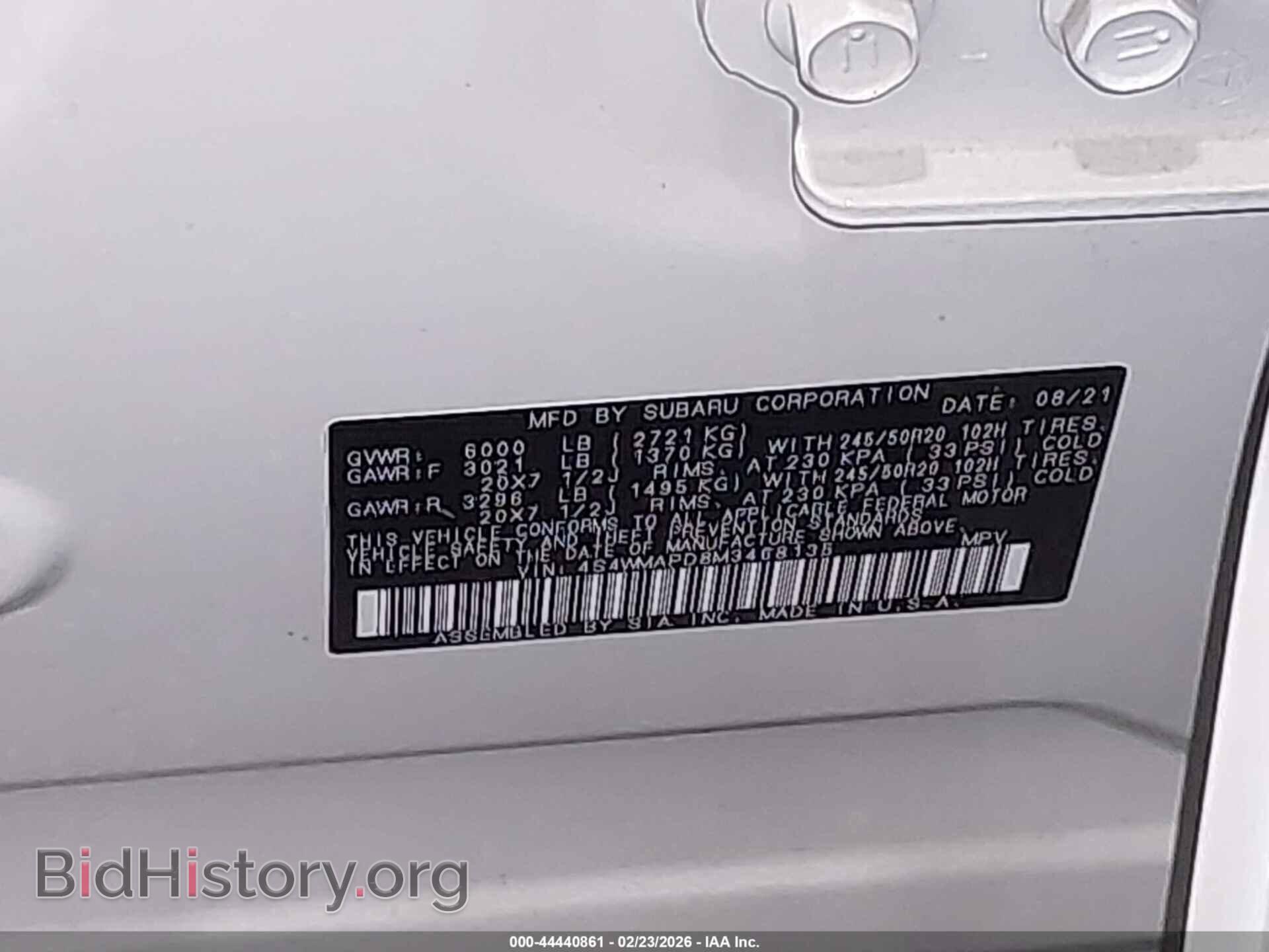2021 SUBARU ASCENT - VIN: 4S4WMAPD8M3468135 - Photo 9