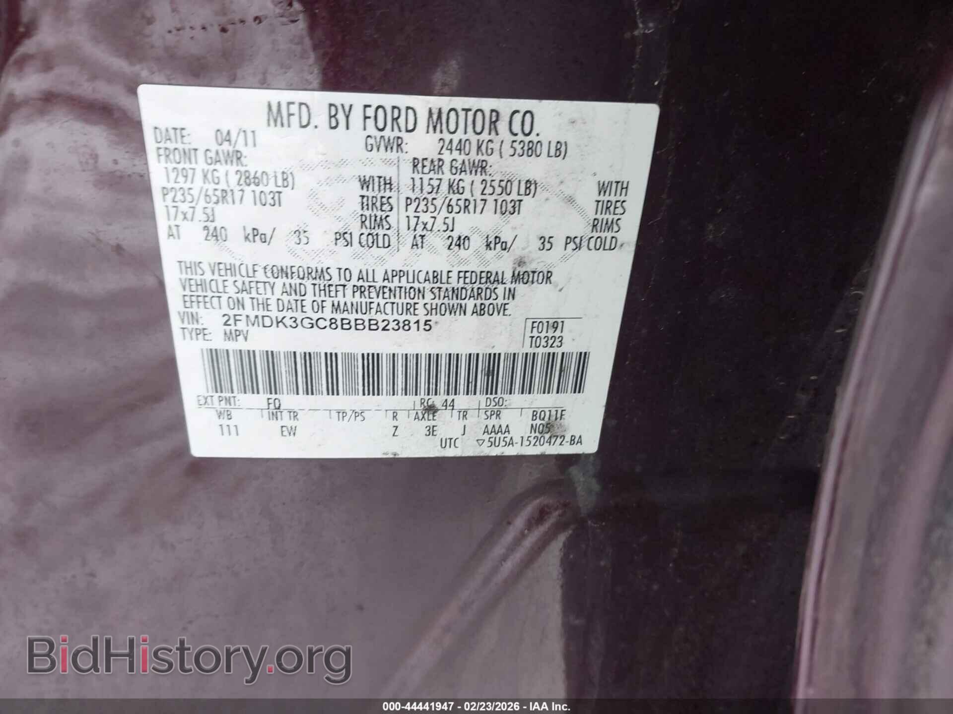 2011 FORD EDGE - VIN: 2FMDK3GC8BBB23815 - Photo 9
