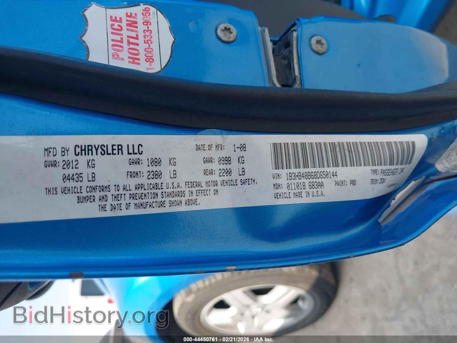 2008 DODGE CALIBER - VIN: 1B3HB48B68D650144 - Фото 9